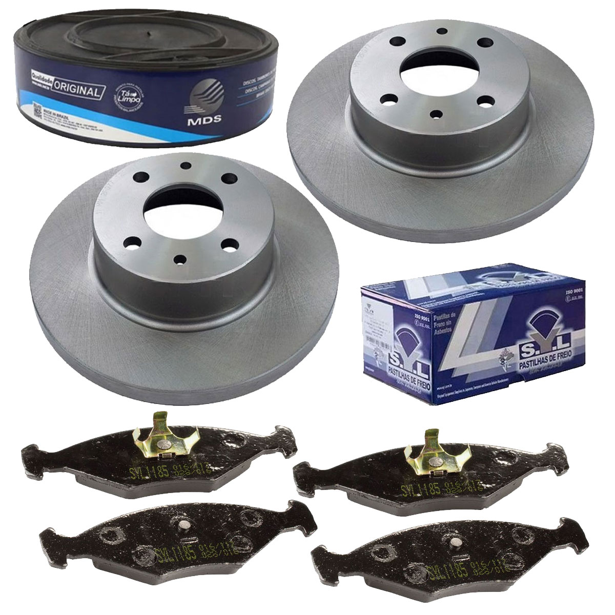 2 Discos Freio + Pastilha Uno Mille 2001 2002 2003 2004 2005