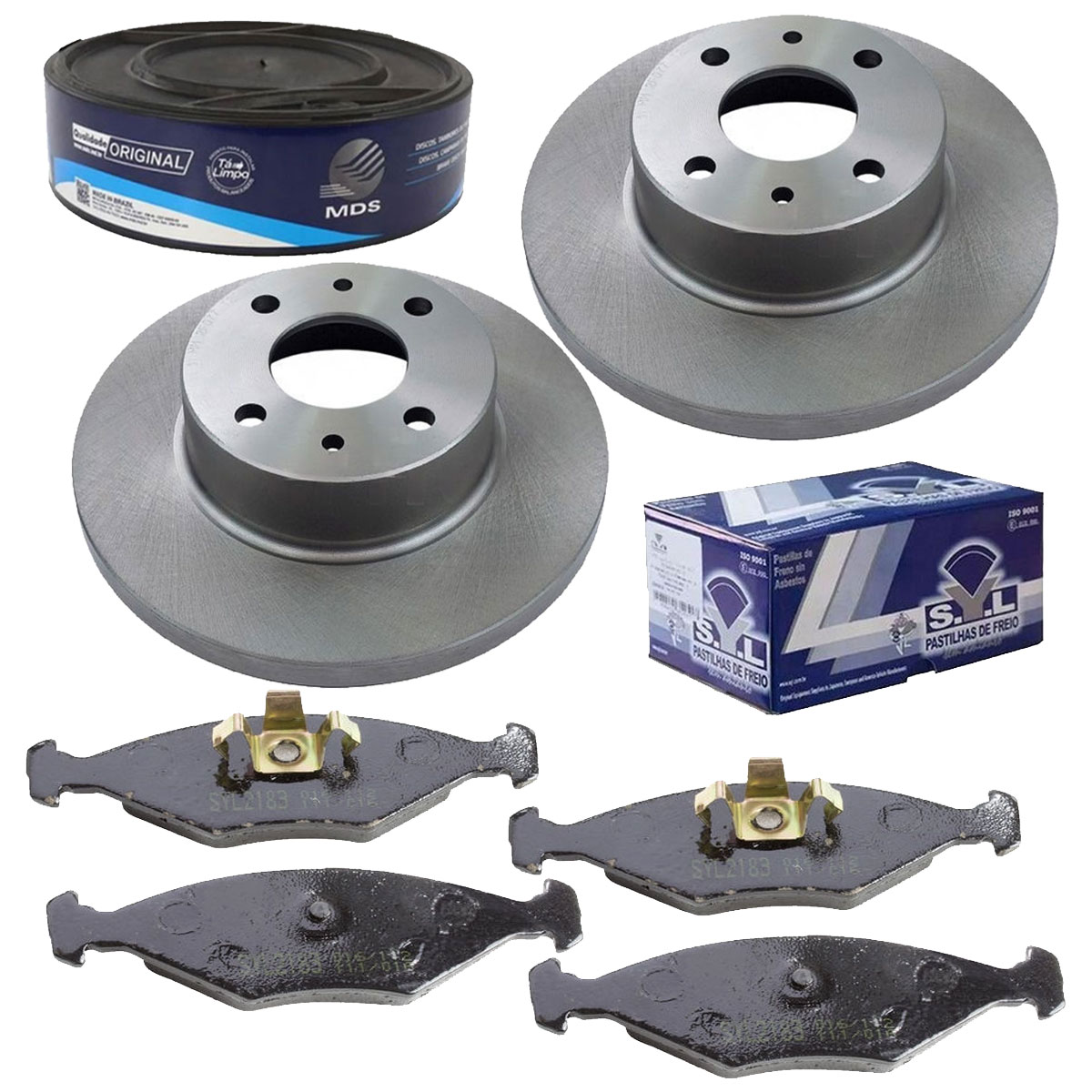 2 Discos Freio + 4 Pastilha Uno Mille 2010 2011 2012 2013