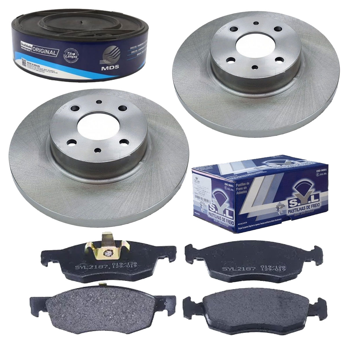 2 Disco Freio + Pastilha Grand Siena 1.4 2012 2013 2014 2015