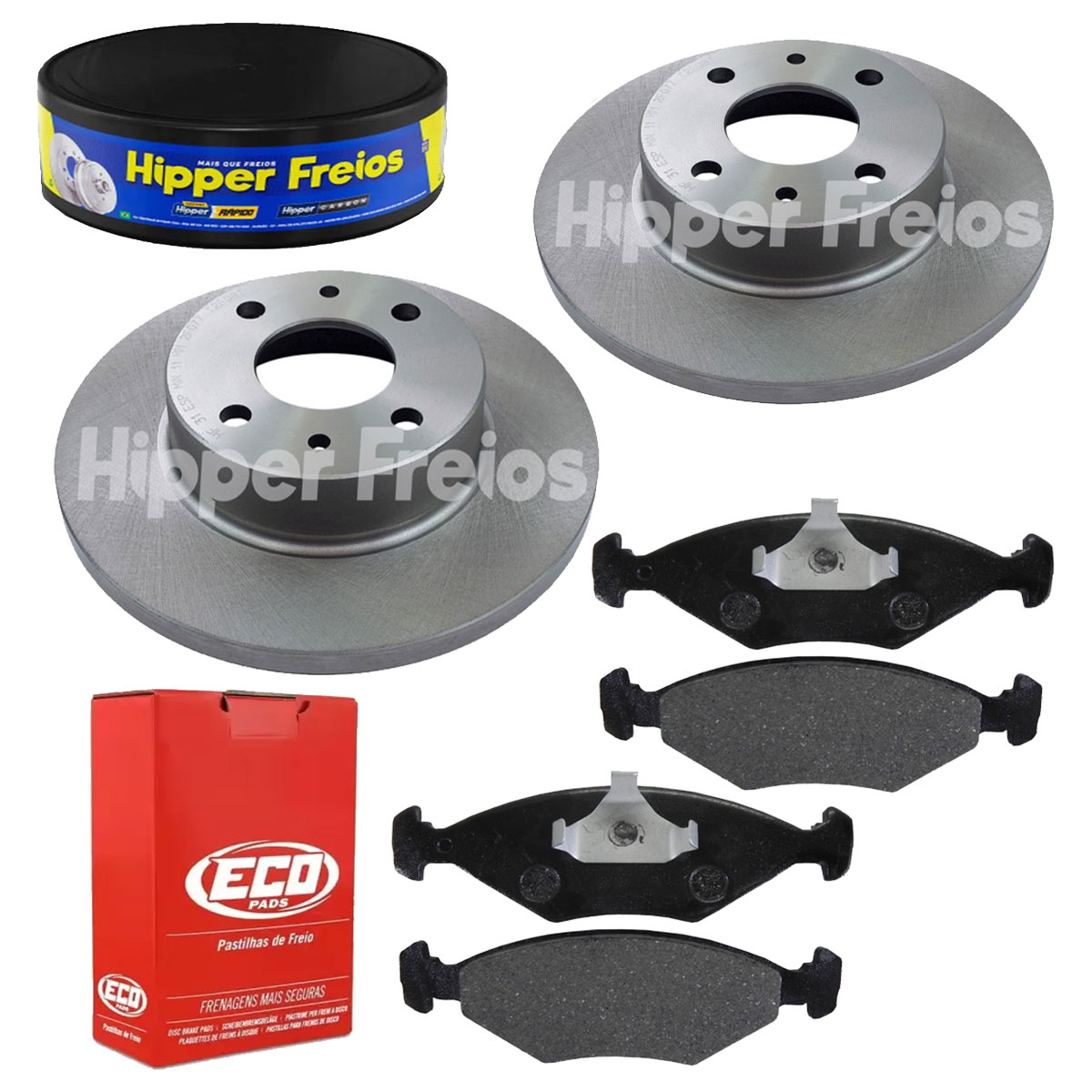 2 Discos Freio + 4 Pastilha Fiorino 2004 2005 2006 2007 2008