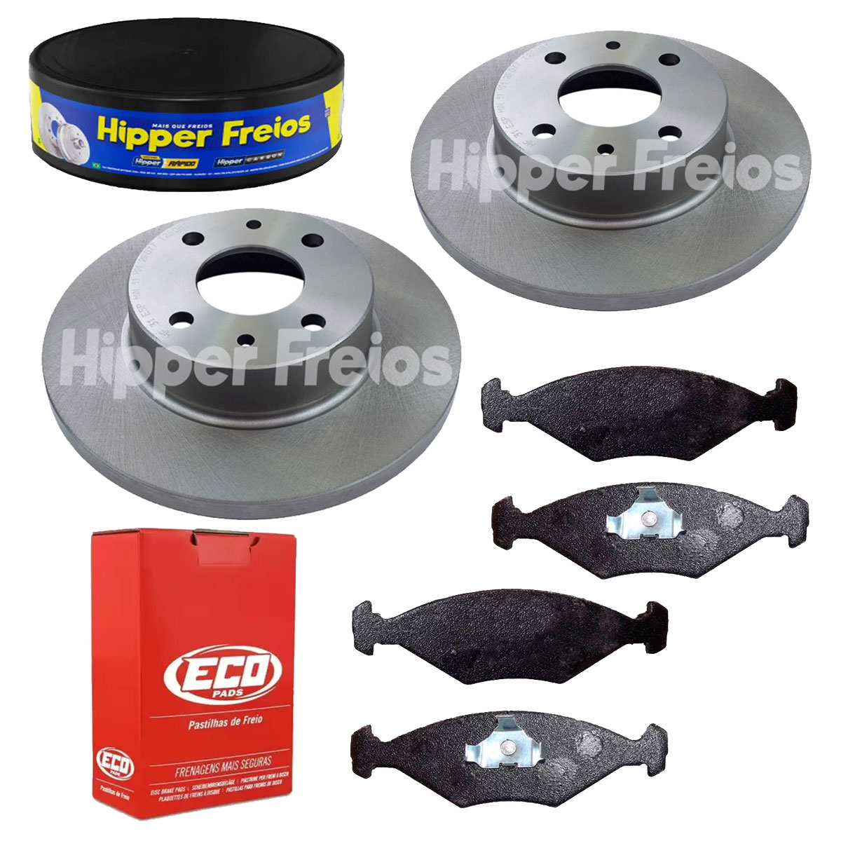 2 Discos Freio + 4 Pastilha Fiorino 1985 1986 1987 1988 1989