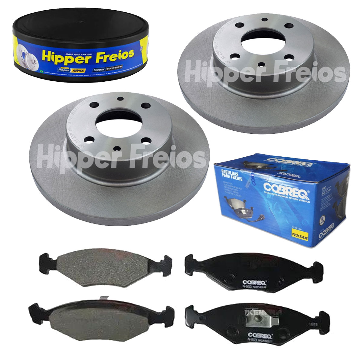 2 Discos Freio + 4 Pastilha Fiorino 1985 1986 1987 1988 1989