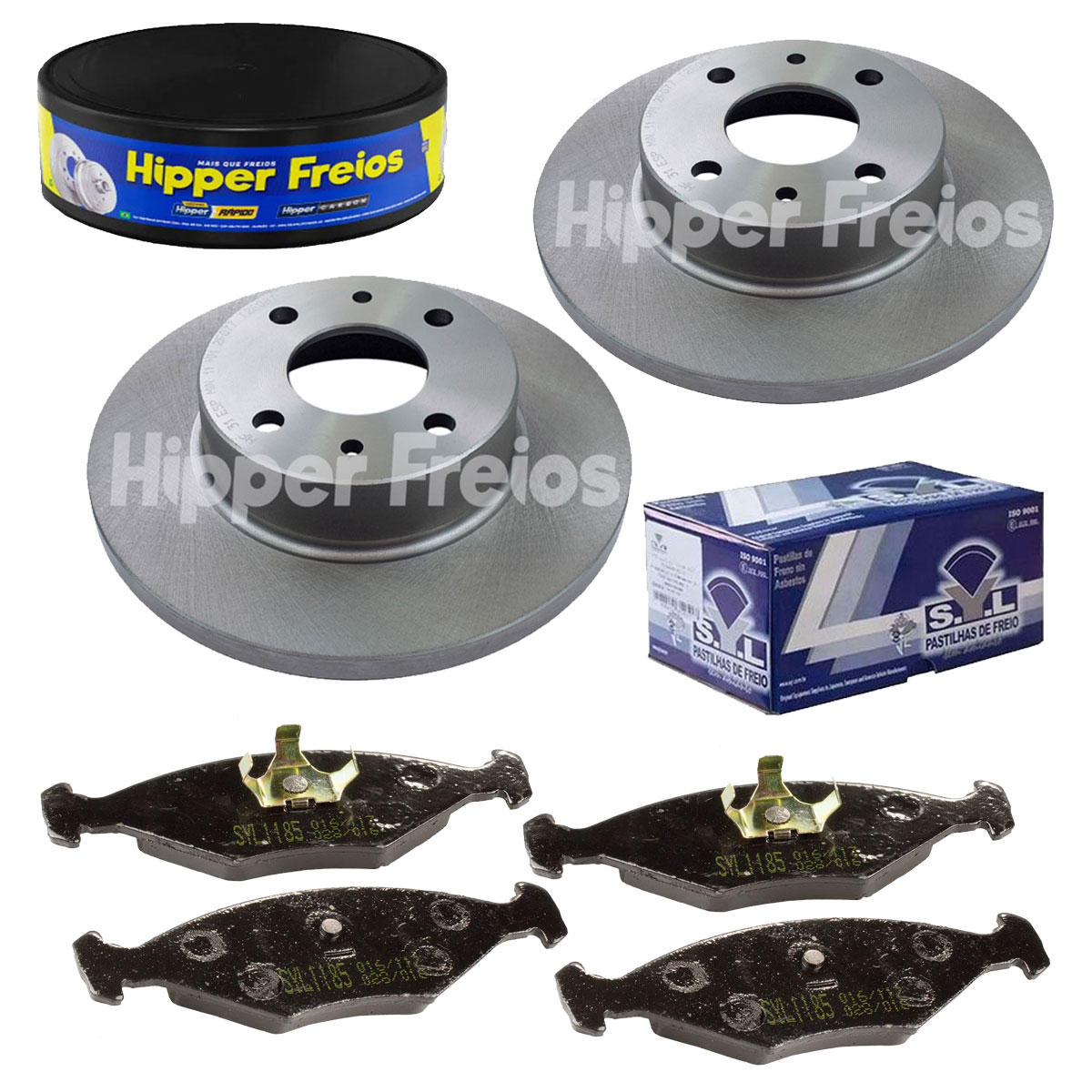 2 Discos Freio + 4 Pastilha Fiorino 1985 1986 1987 1988 1989