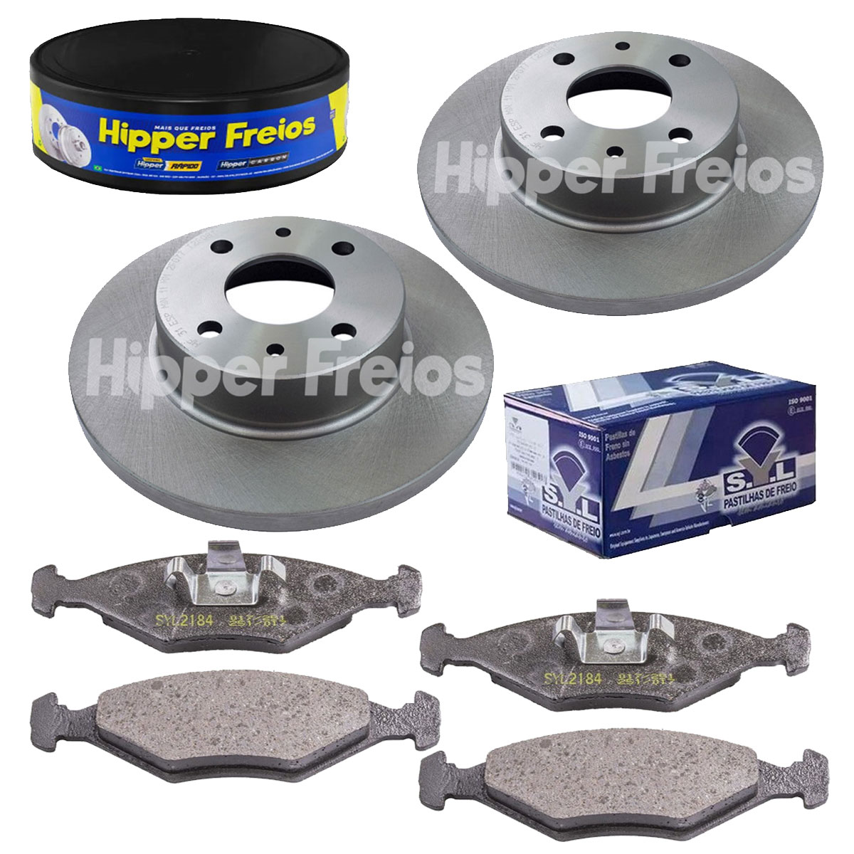2 Discos Freio + 4 Pastilha Fiorino 2010 2011 2012 2013
