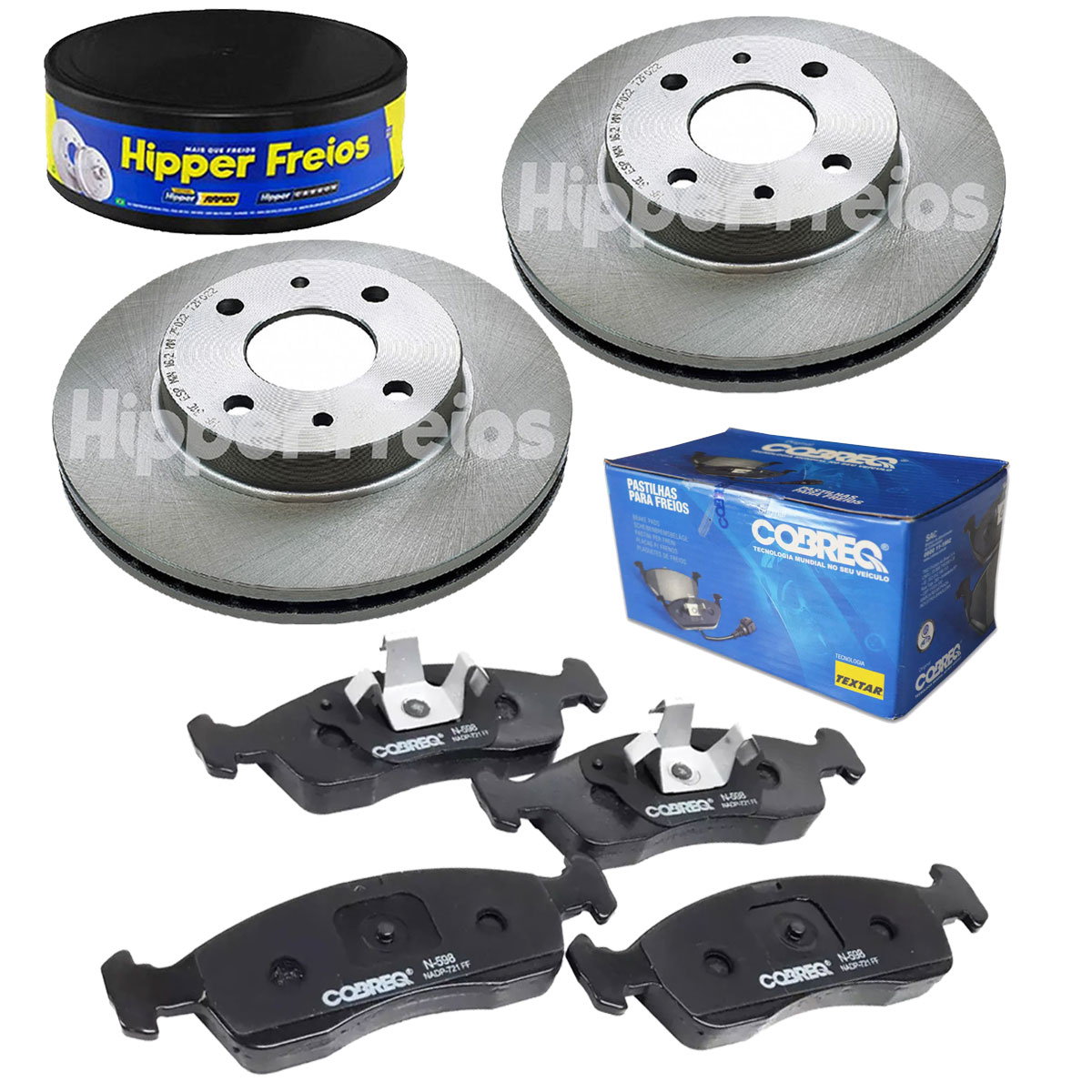 2 Discos Freio + 4 Pastilha Uno 1.0 1.4 2014 2015 2016 2017