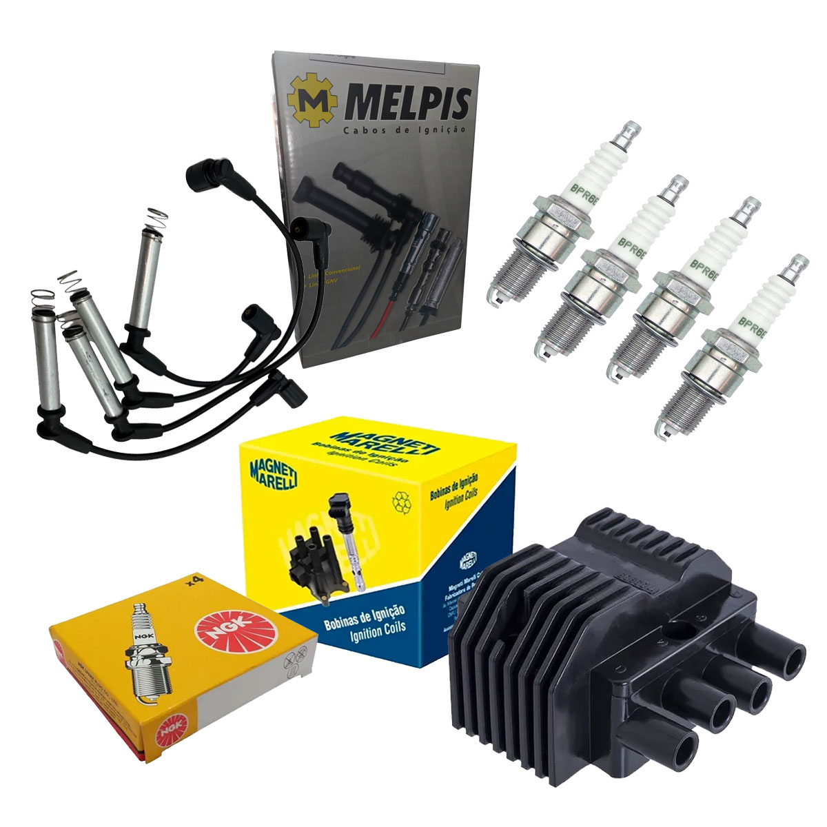 Kit Bobina + Cabo + Vela Corsa 1.0 8v Mpfi 1998 1997 1996