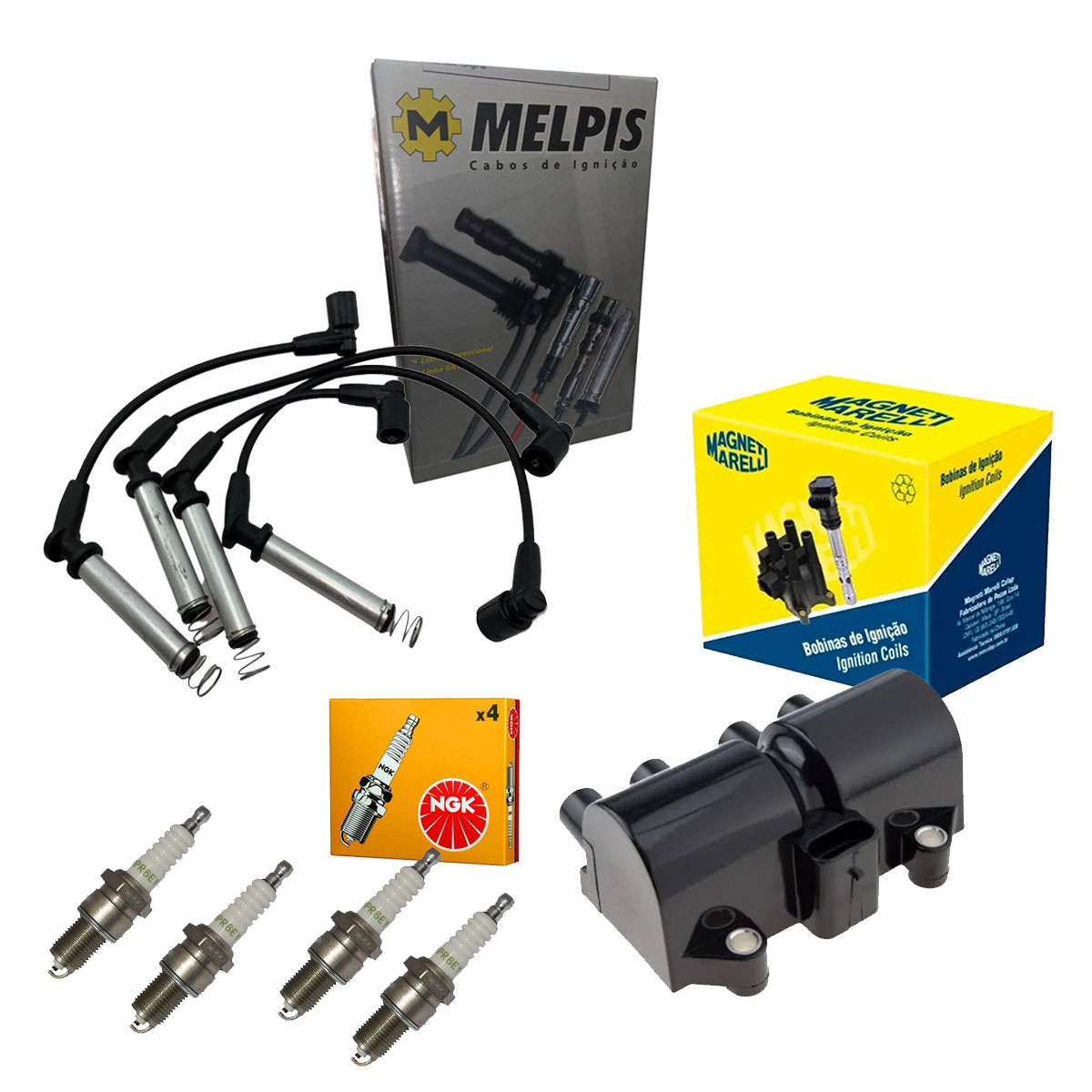 Kit Bobina + Cabo + Vela Corsa 1.6 8v Mpfi 2001 2000 1999