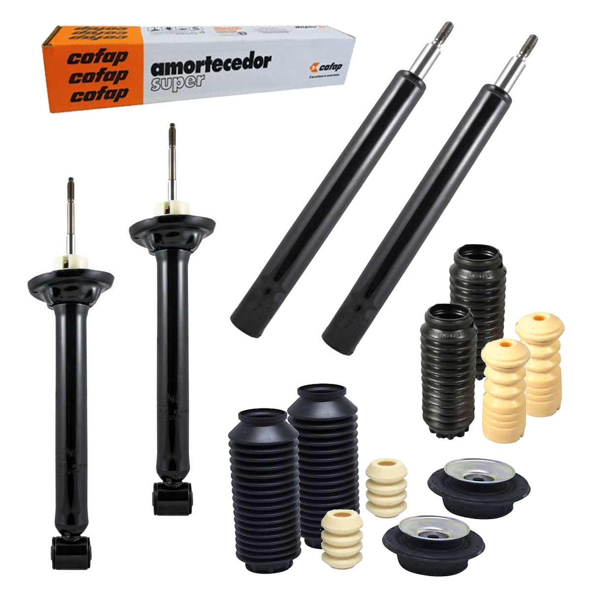 Jogo 4 Amortecedores Cofap + Kits Coxim Batente Gol Bola G2