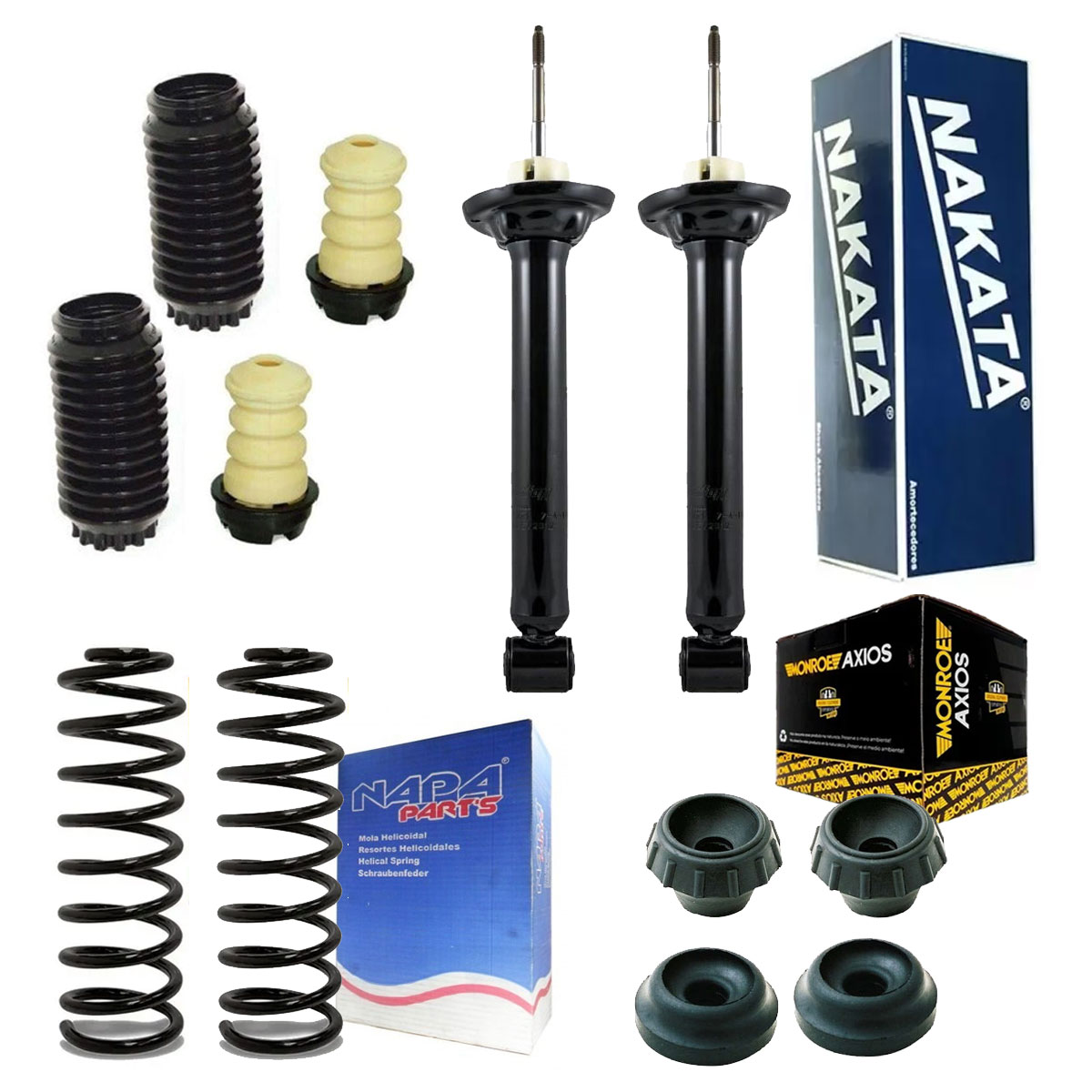 Par Amortecedores Traseiros + Molas + Kit Gol Bola 4 Portas