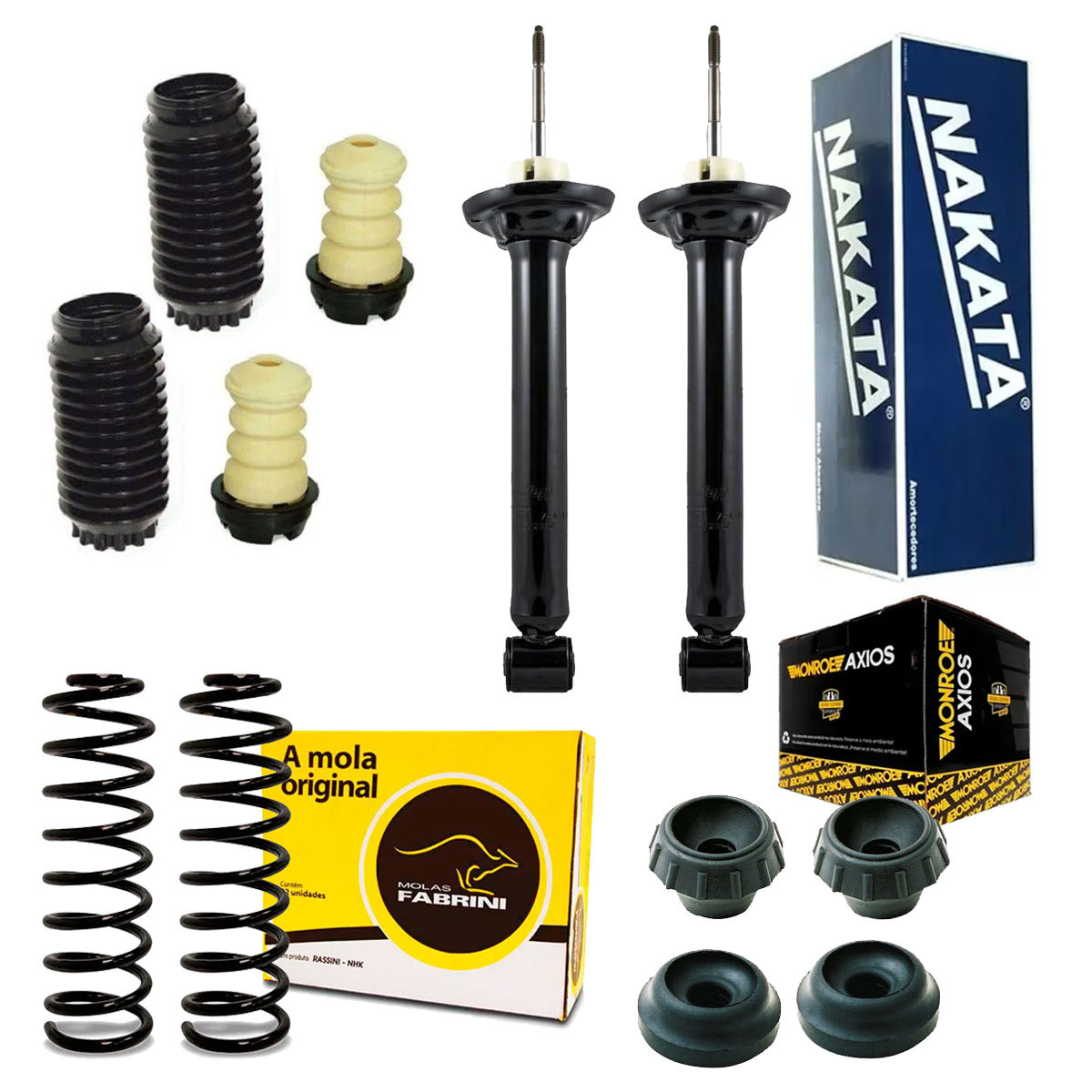 Par Amortecedor Traseiro + Kit + Molas Gol G2 G3 G4 4 Portas