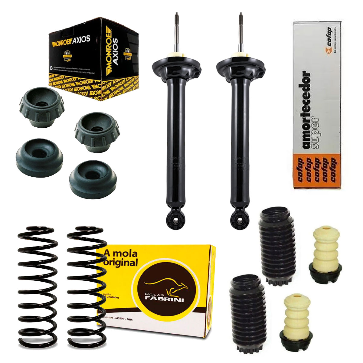 Par Amortecedor Traseiro + Mola + Kit Parati 1997 1998 1999