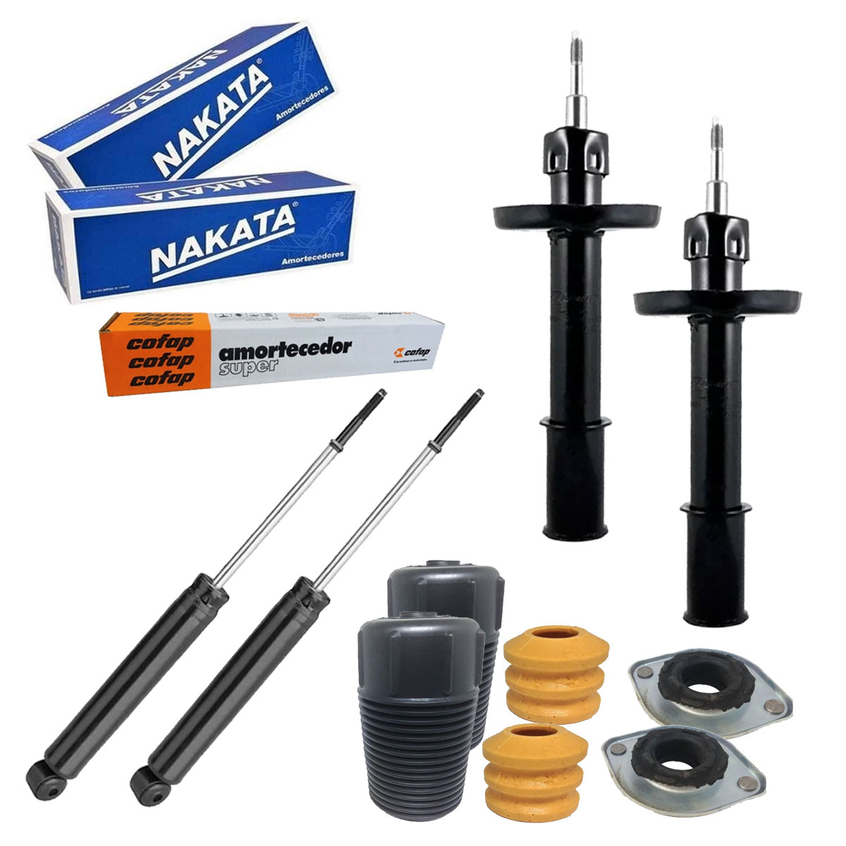 Jogo 4 Amortecedores + Kit Coxim Batente Celta 2001 até 2016
