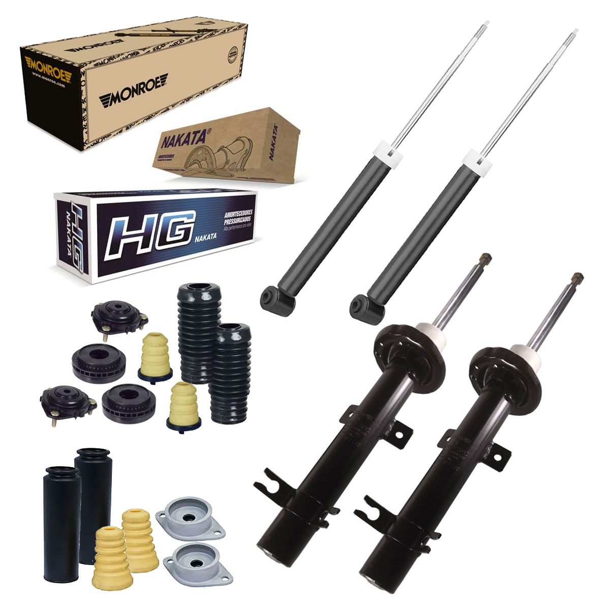 Jogo 4 Amortecedores + Kit Ecosport 4x4 Manual 2003 até 2012