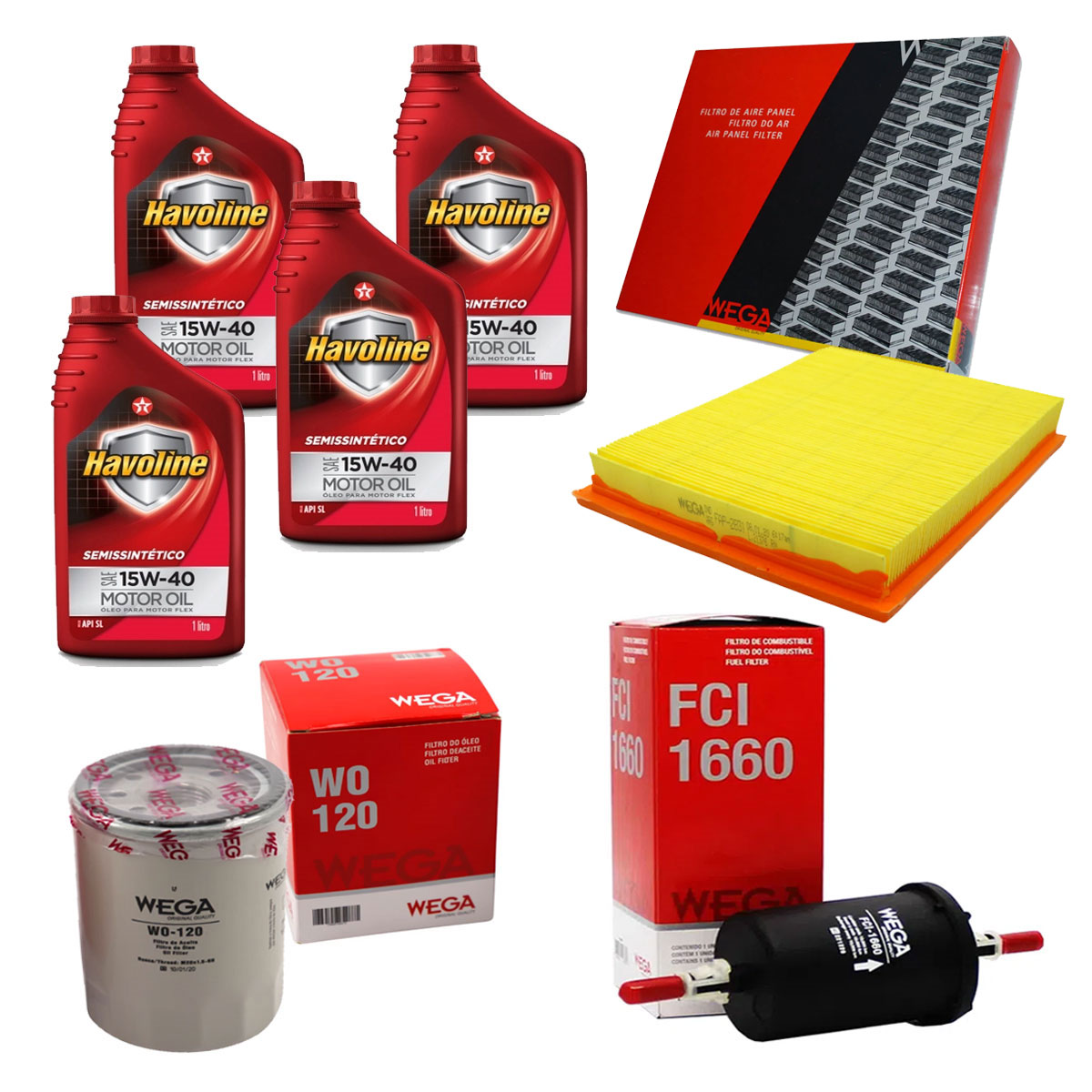 Kit Troca Óleo 15W40 + Filtro Combustível Ar Idea 1.4 Sem Ar