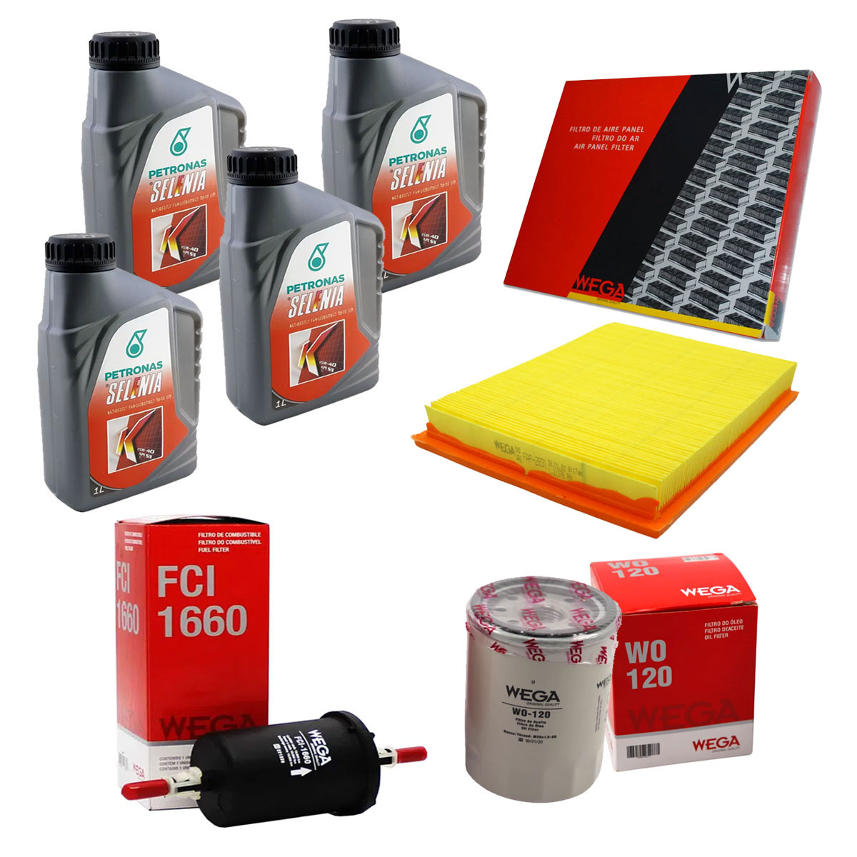 Kit Troca Óleo 15W40 + Filtro Ar Combustível Idea 1.4 Sem Ar