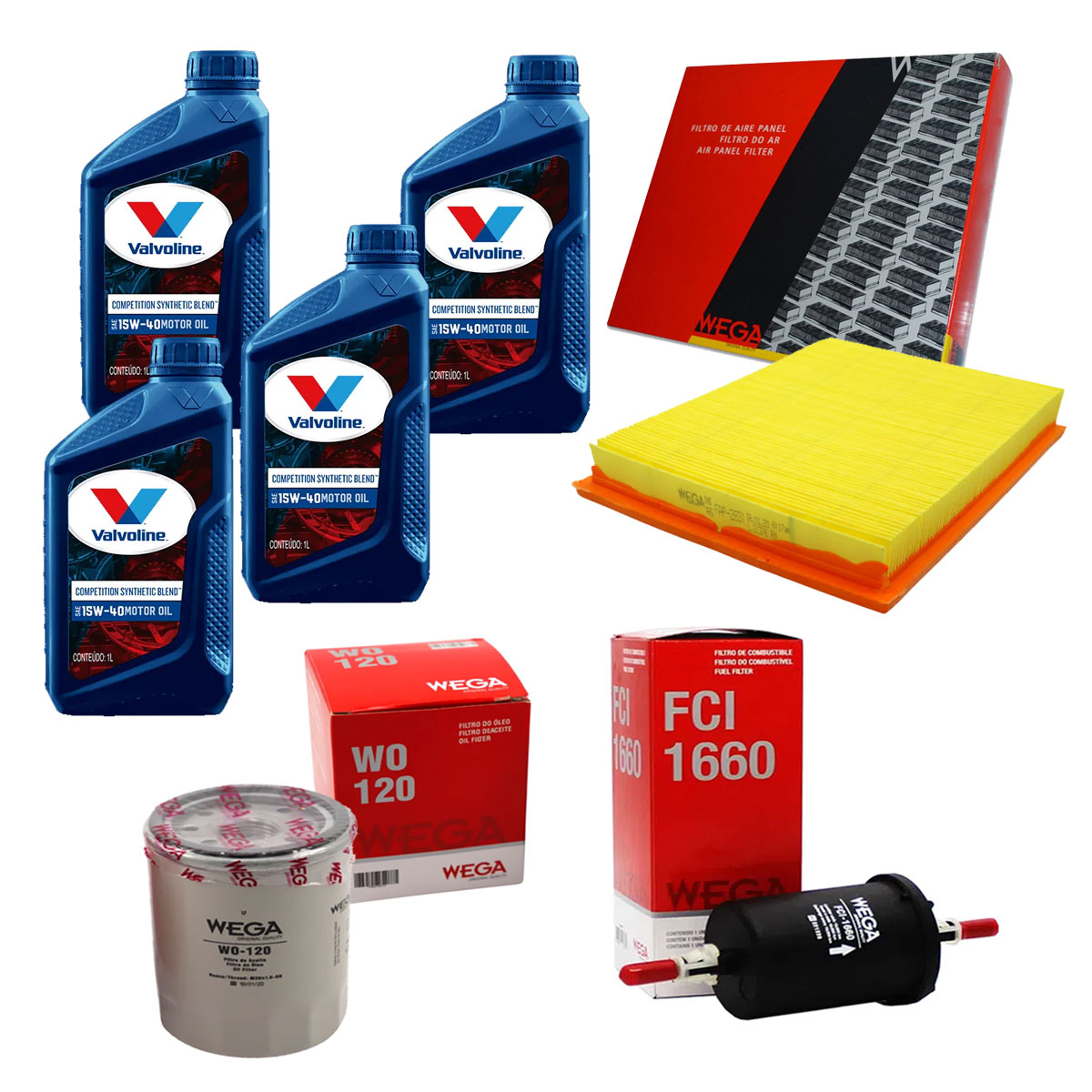 Kit Ar Filtro Combustível + Troca Óleo 15W40 Idea 1.4 Sem Ar