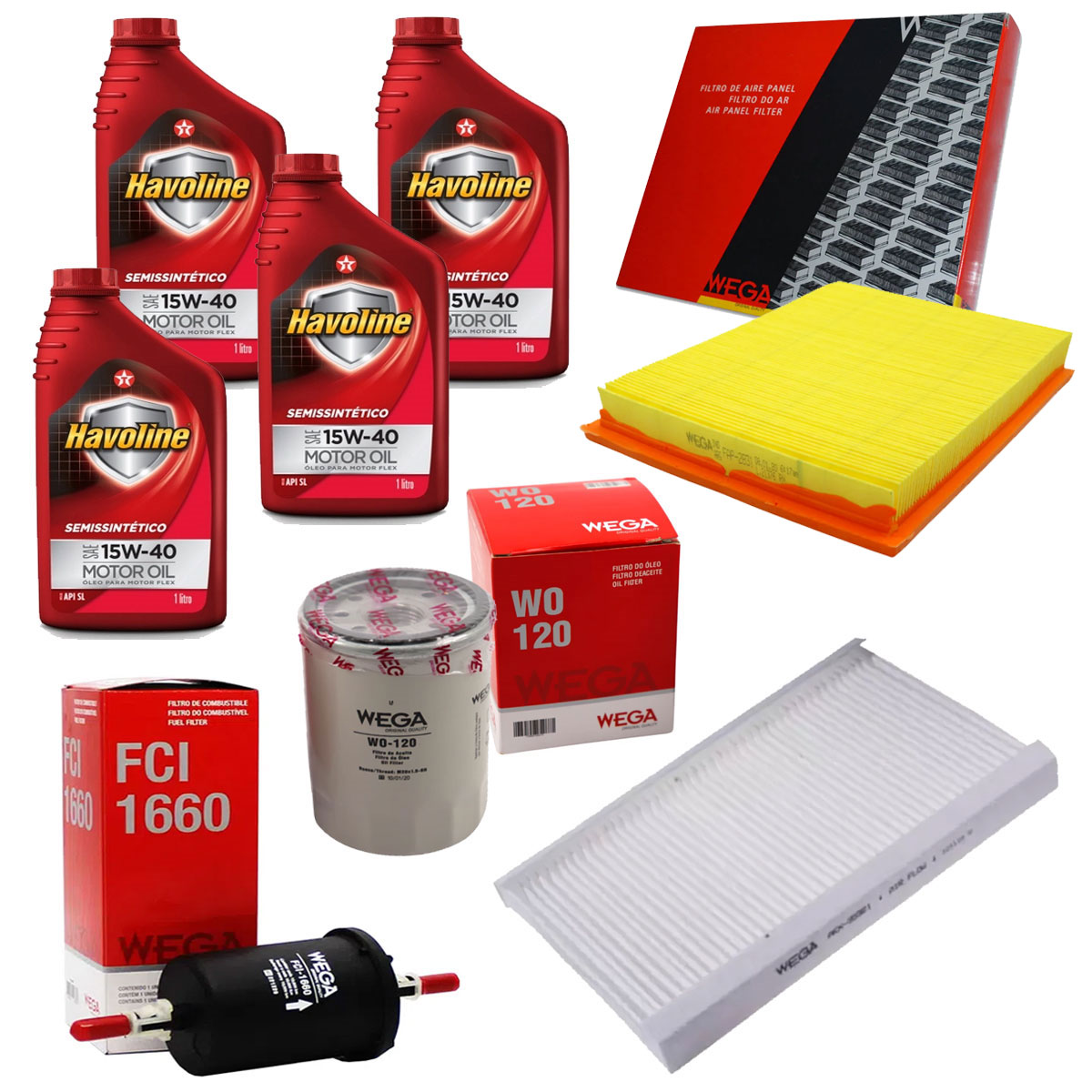 Kit Troca Óleo 15W40 + Filtro Combustível Ar Idea 1.4 Com Ar