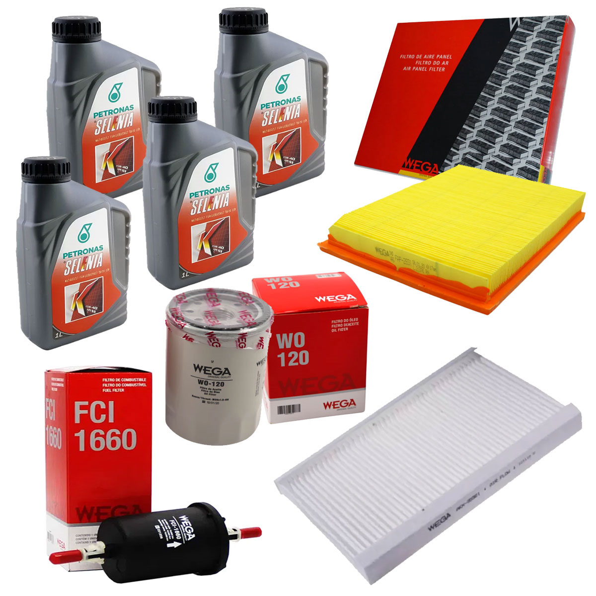 Kit Troca Óleo 15W40 + Filtro Ar Combustível Idea 1.4 Com Ar
