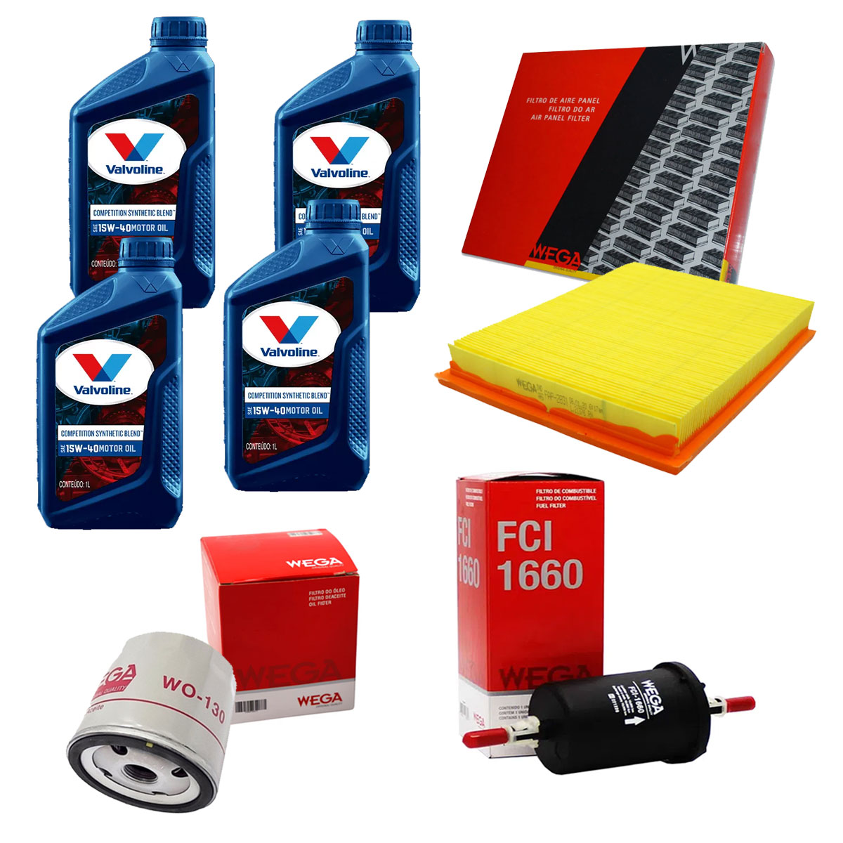 Kit Ar Filtro Combustível + Troca Óleo 15W40 Idea 1.8 8V S/ Ar