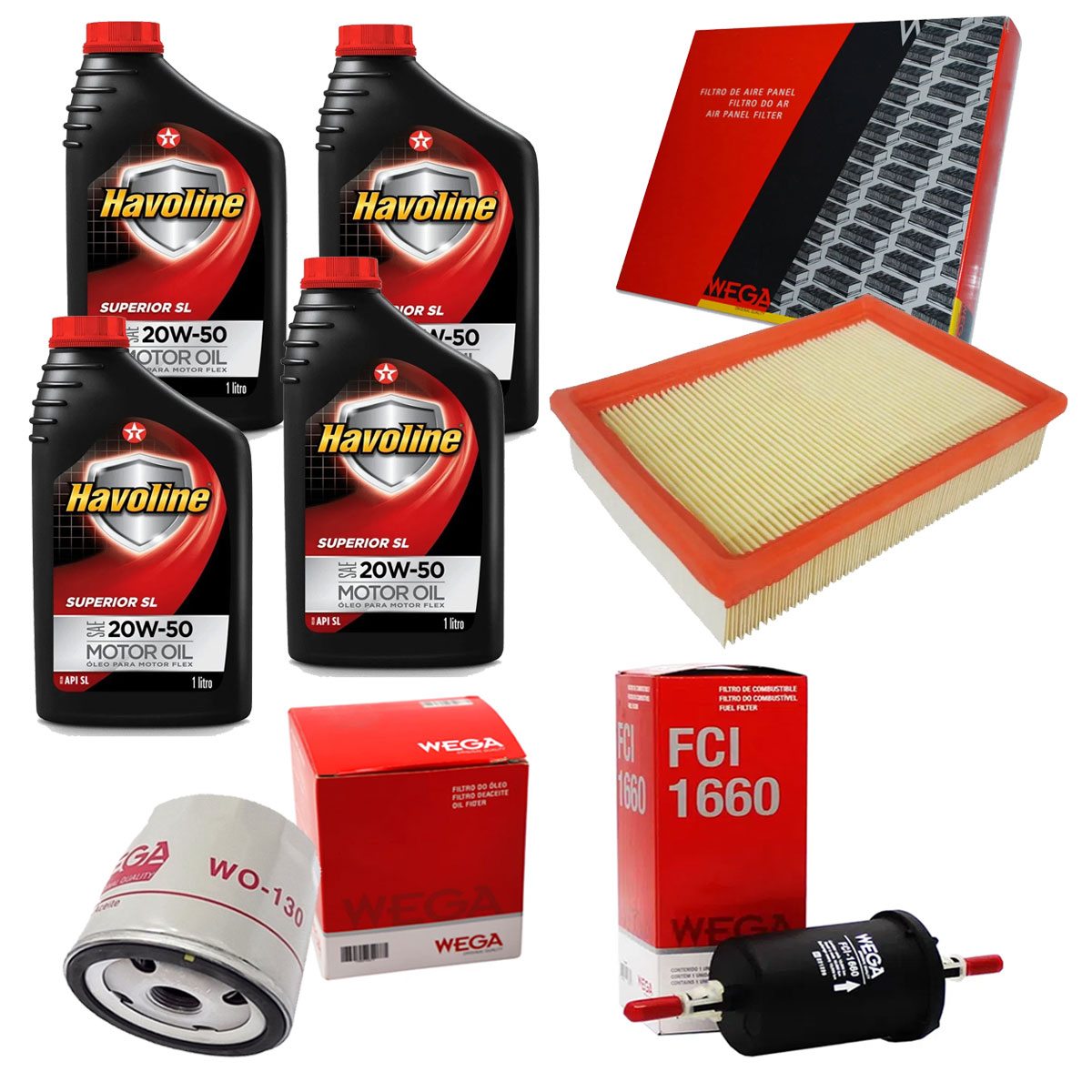 Kit Filtro Óleo Ar Combustível Troca Óleo 20W50 Celta Todos