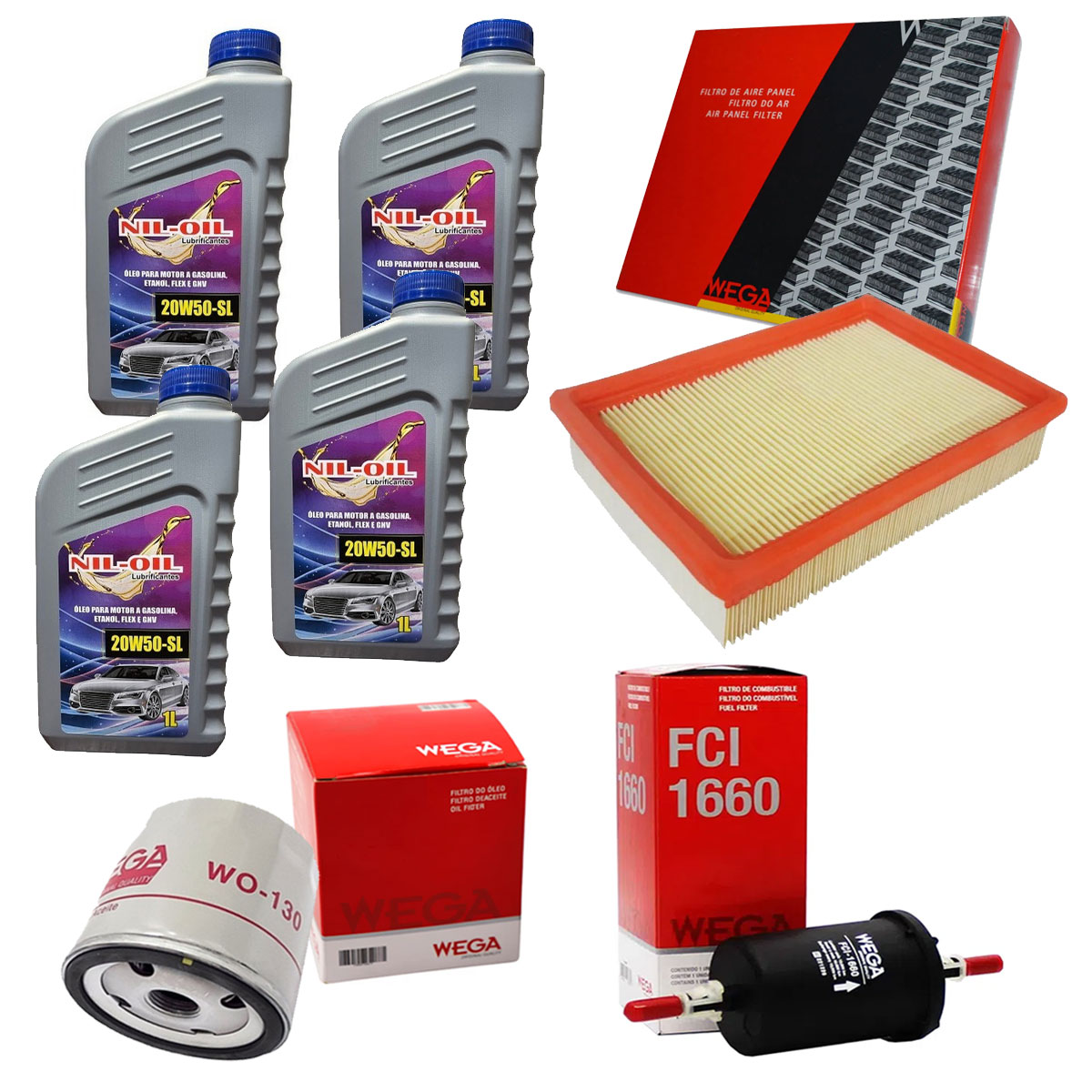 Kit Filtro Ar Óleo Combustível Troca Óleo 20W50 Celta Todos