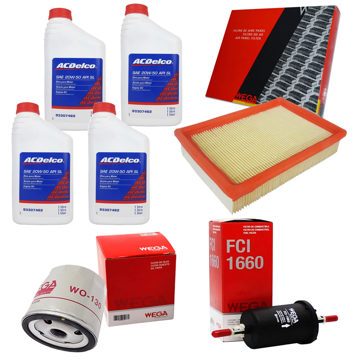 Kit Troca Óleo 20W50 Filtro Óleo Ar Combustível Celta Todos