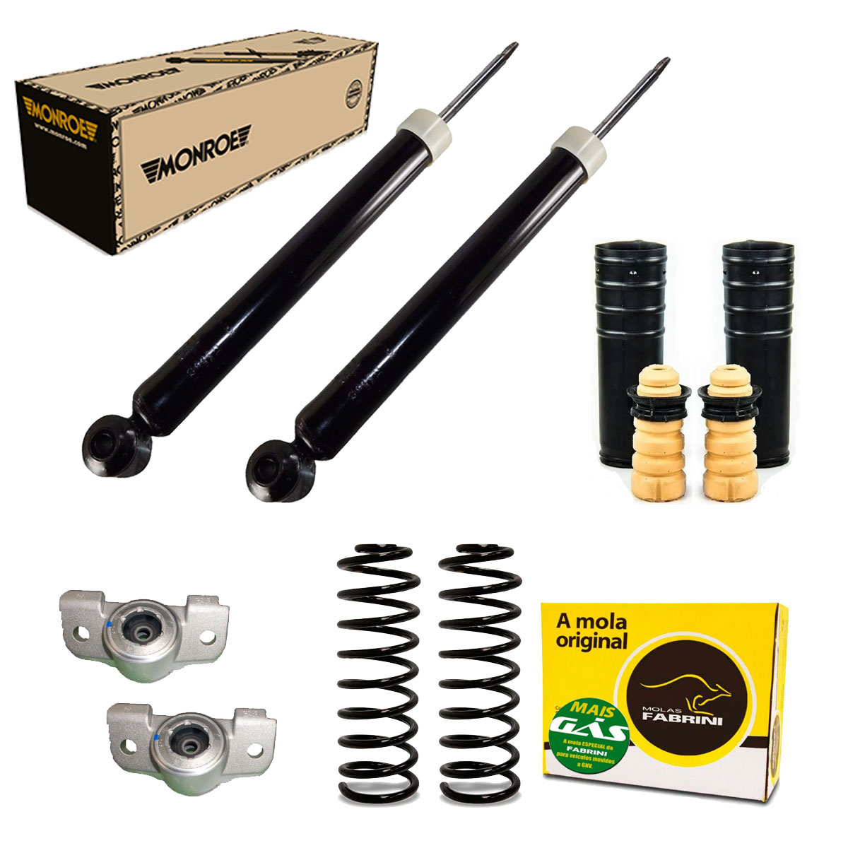 Par Amortecedores Traseiros + Mola GNV Spin 2012 2013 2014