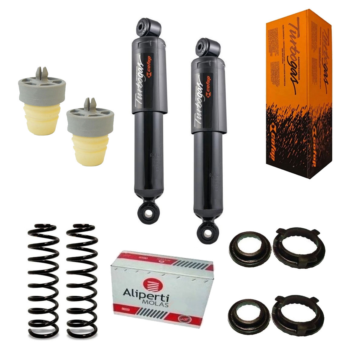 Amortecedores Traseiros + Mola + Kit Marea Turbo 1999 a 2007