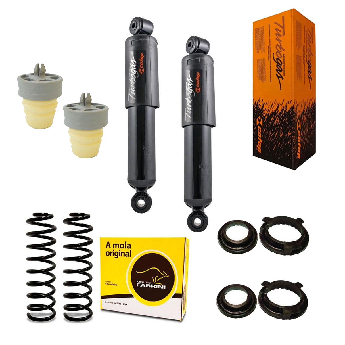 Par Amortecedores Traseiros + Molas + Kit Brava 1999 a 2003