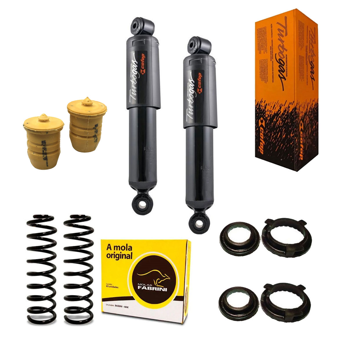 Amortecedores Traseiros + Molas + Kit Palio Week 1996 a 2000