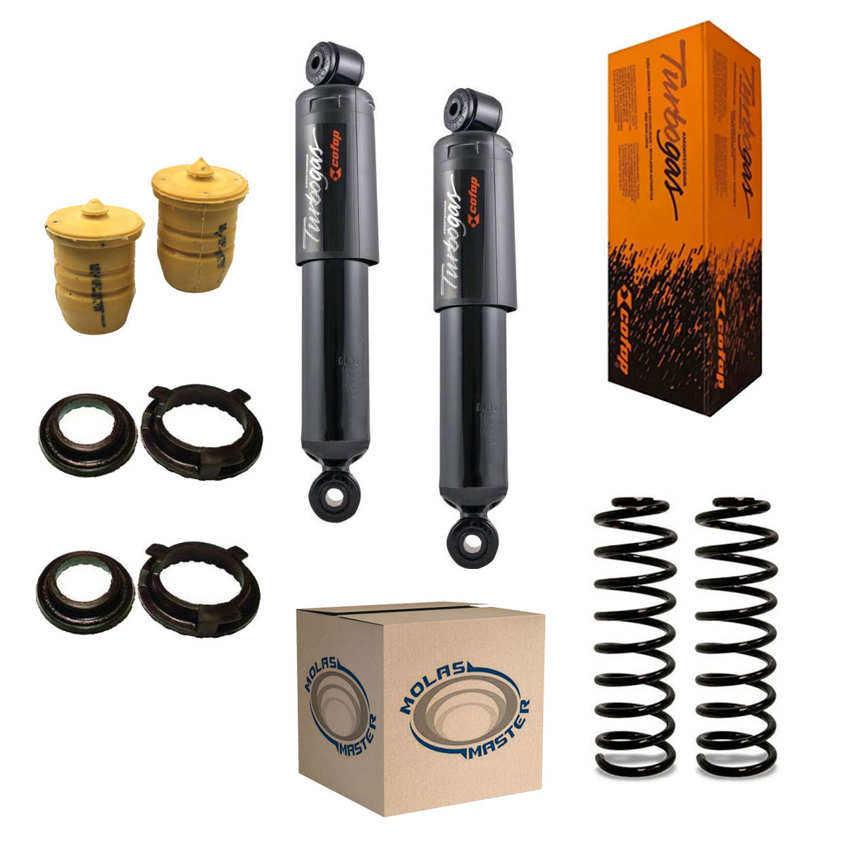 Amortecedores Traseiros + Molas + Kit Palio Week 1996 a 2000