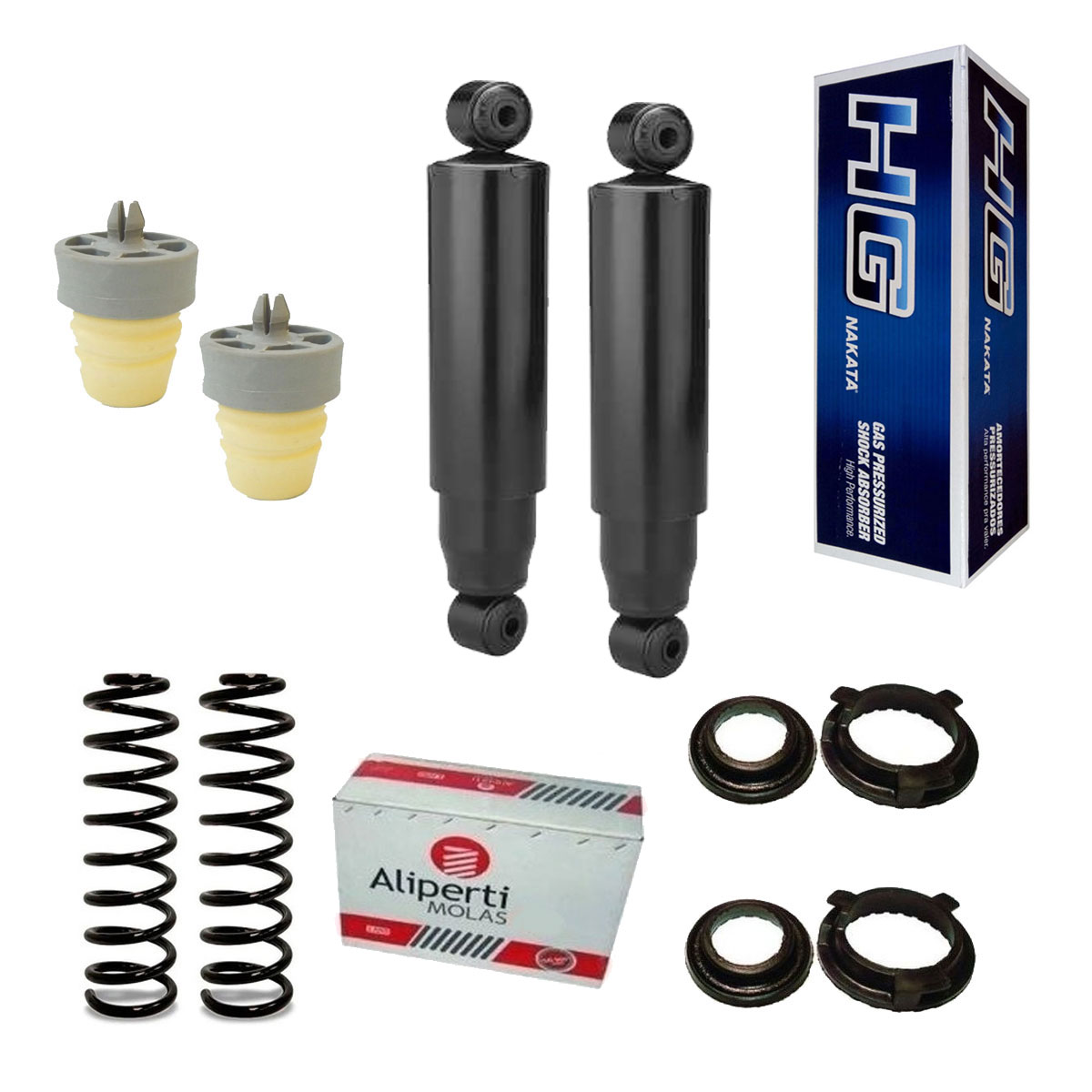 Amortecedores Traseiros + Mola + Kit Marea Turbo 1999 a 2007