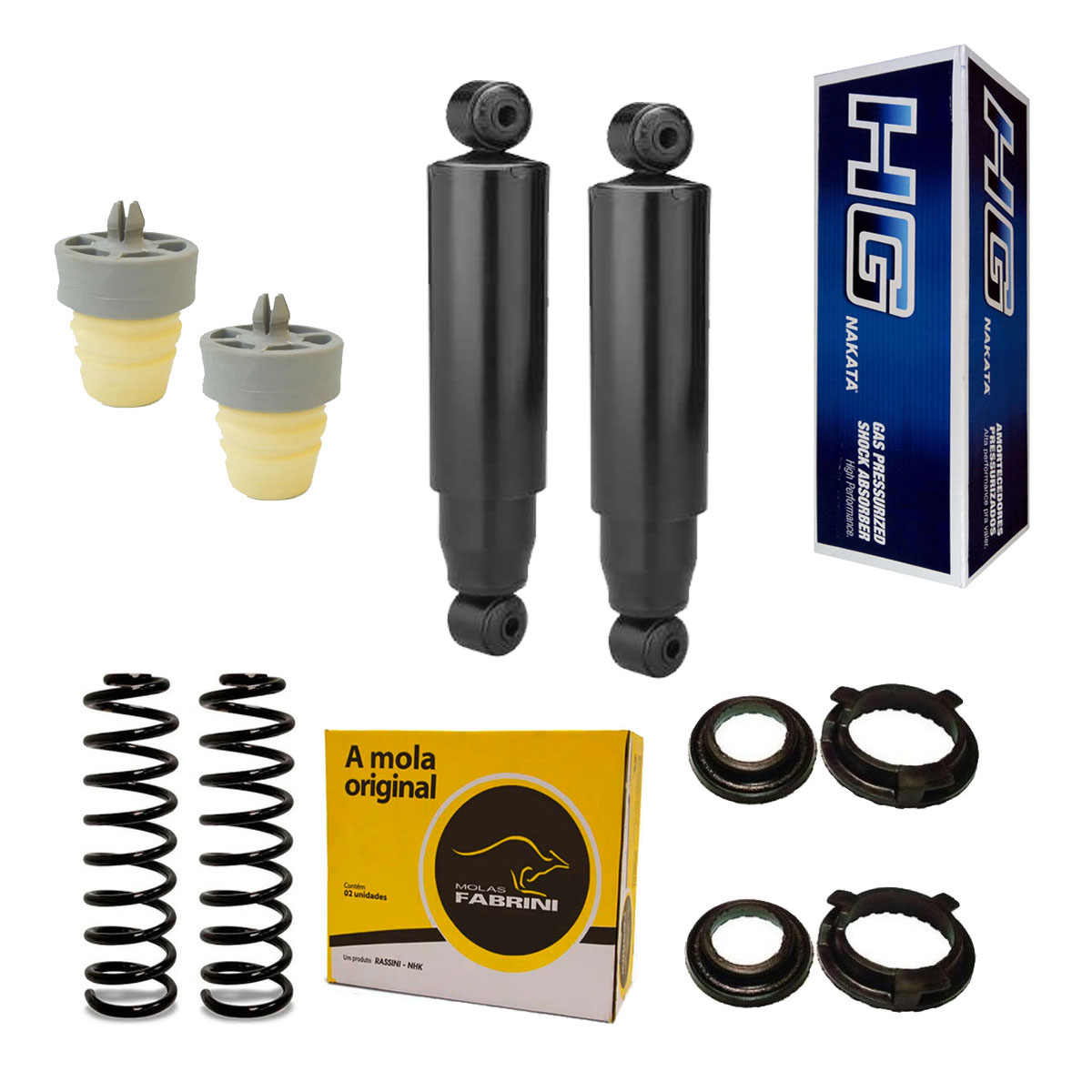 Par Amortecedores Traseiros + Molas GNV + Kit Brava 1.6 1.8