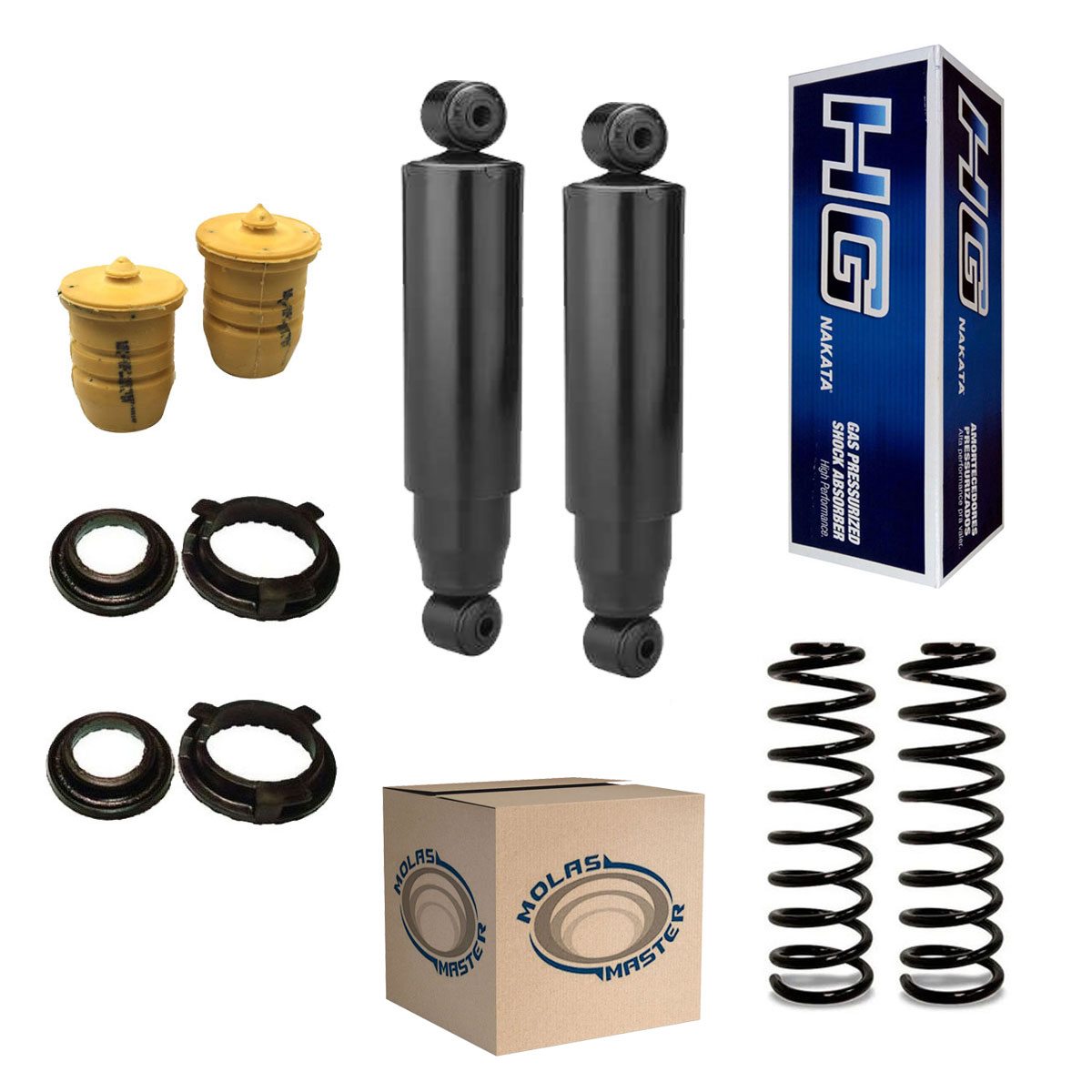 Amortecedores Traseiros + Molas + Kit Palio Week 1996 a 2000