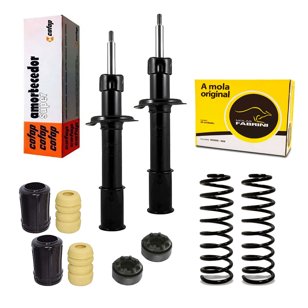 Par Amortecedores Dianteiros + Mola + Kit Premio 1989 a 1995