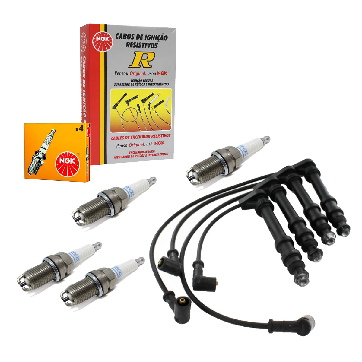 Jogo Cabo + Velas NGK Brava 1.6 16V 1999 2000 2001 2002 2003