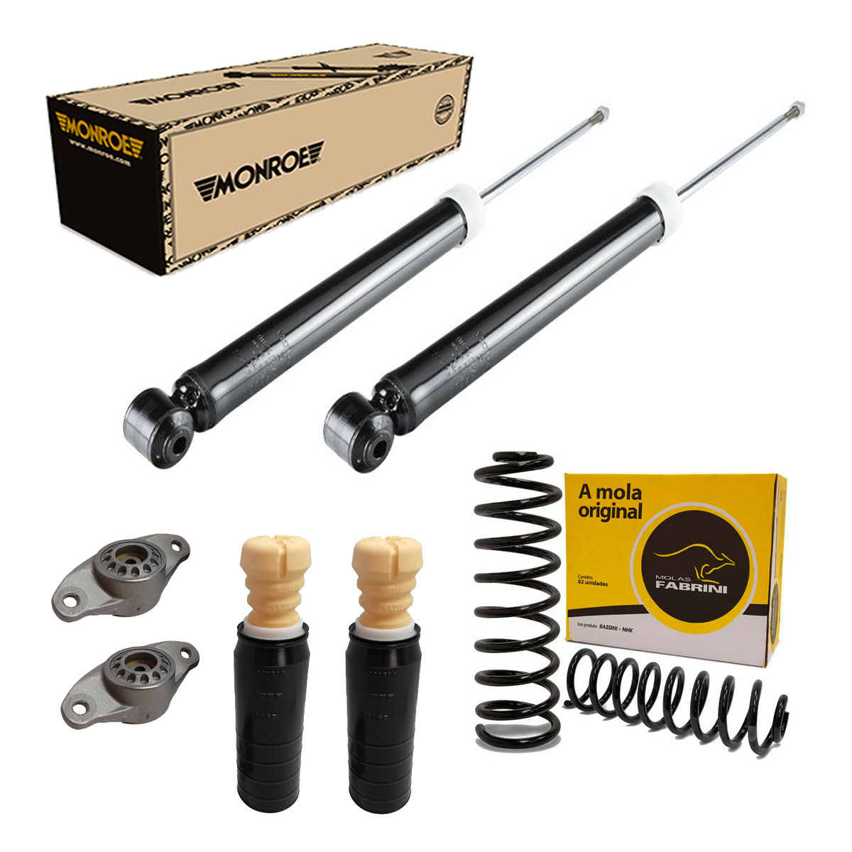 Par Amortecedores Traseiros + Molas + Kit Idea 1.4 2012 2013