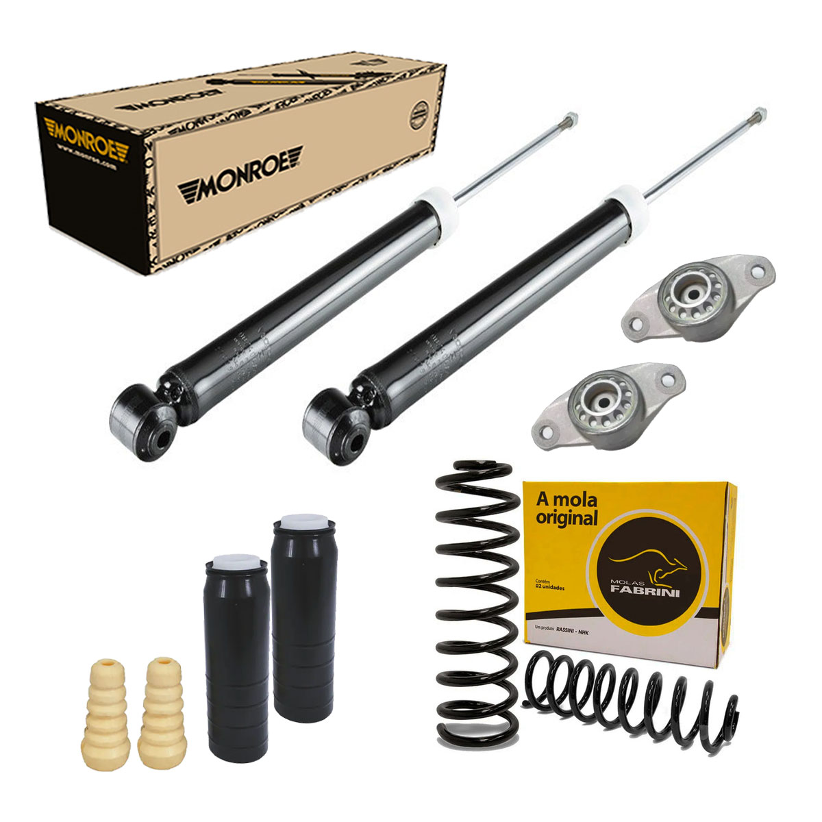 Par Amortecedores Traseiros + Molas + Kit Idea 1.4 2006 2007