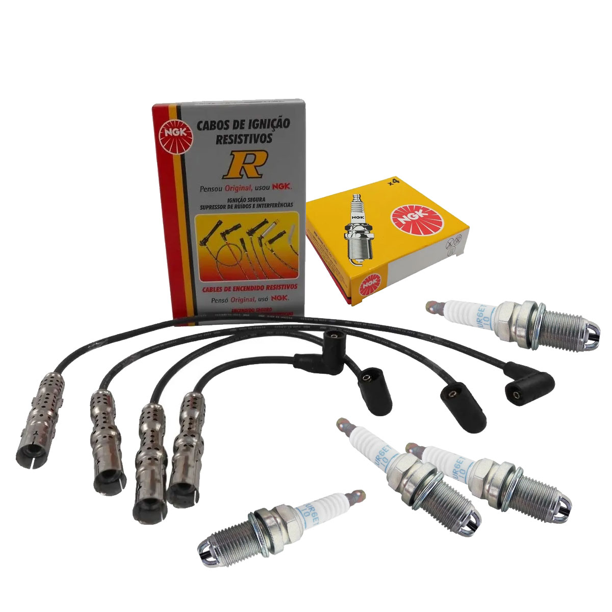Jogo Cabo + Velas NGK Audi A3 1.6 8V Gasolina 1999 2000 2001