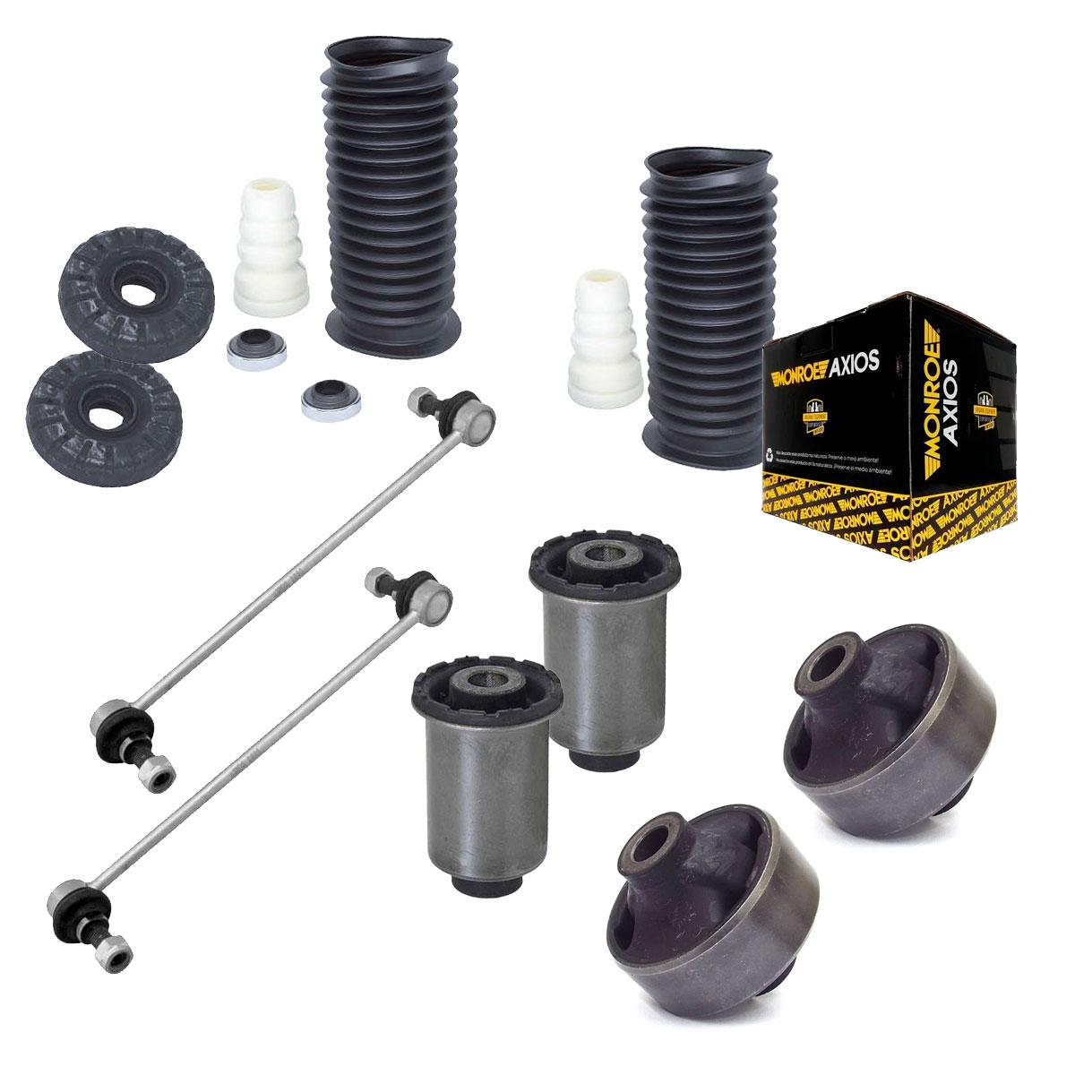 Par Bieletas + Kit Batente + Jogo Buchas Bandeja Axios Spin