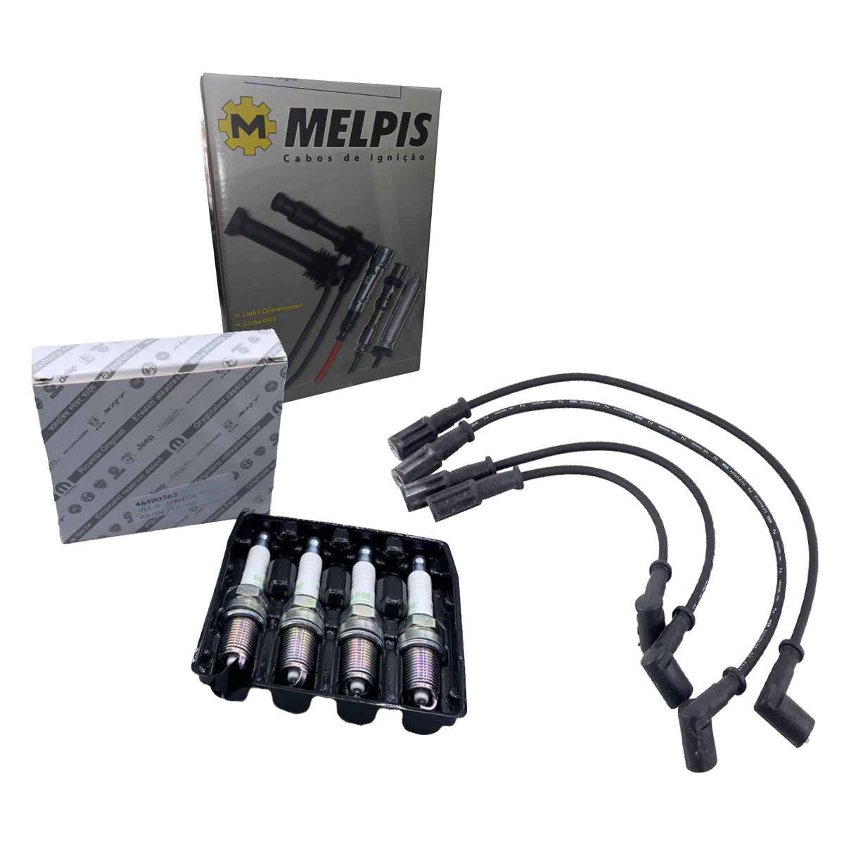 Jogo Cabo + Velas Fiorino 1.3 8V Fire 2006 2005 2004 2003