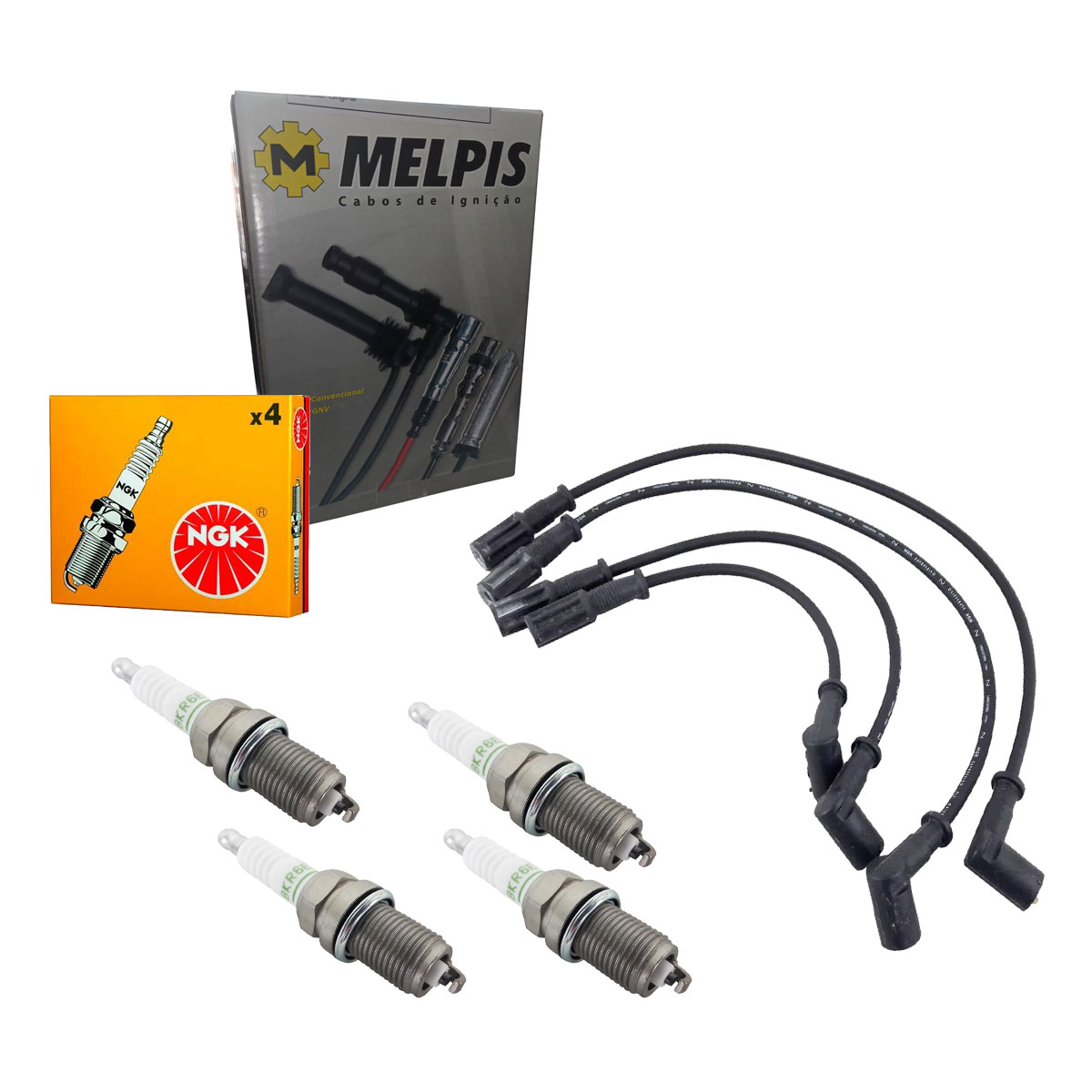 Jogo Cabo + Velas Fiorino 1.3 Fire Gasolina 2003 2004 2005