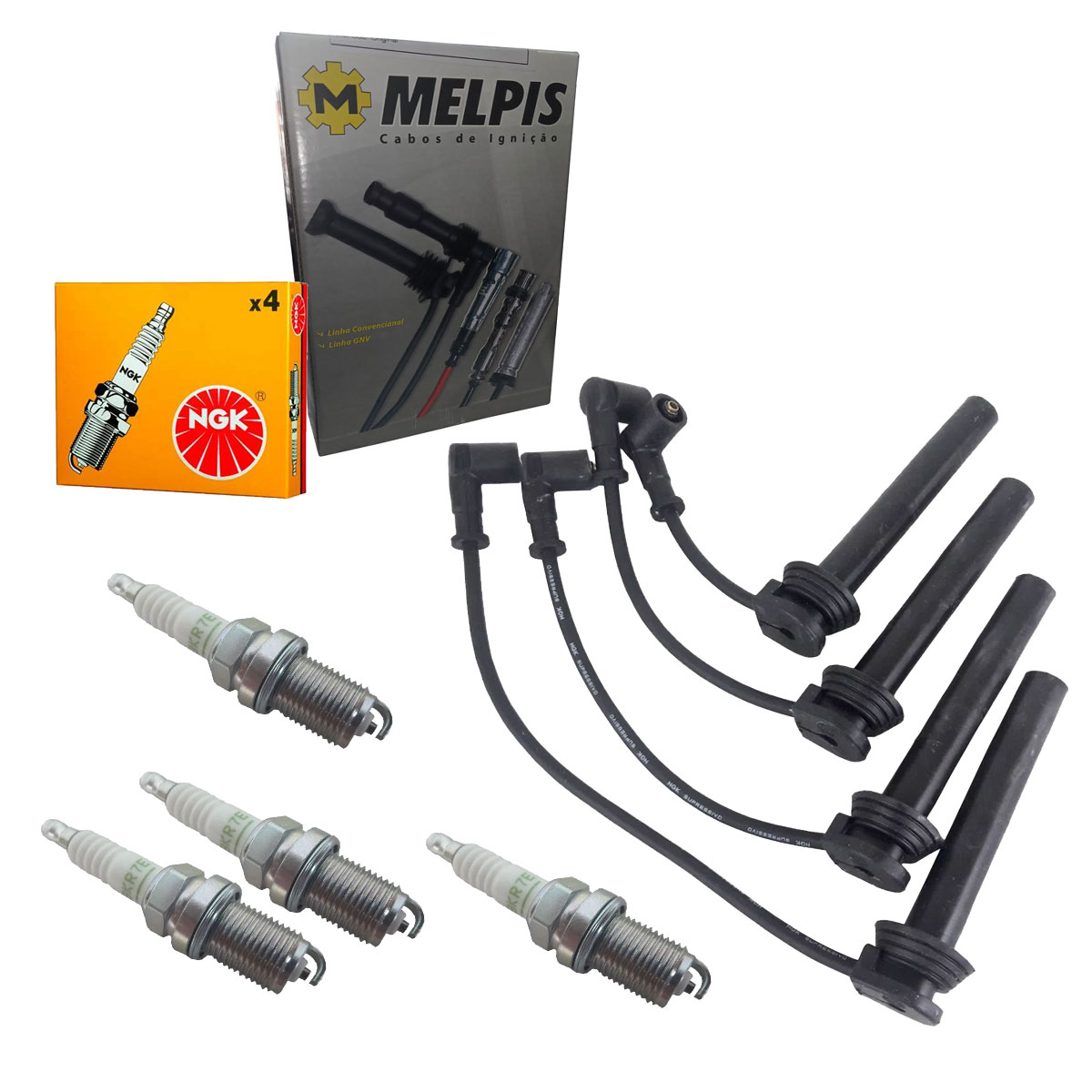 Jogo Cabo + Velas Fiat Doblo 1.8 16V Etorq Flex 2013 2014