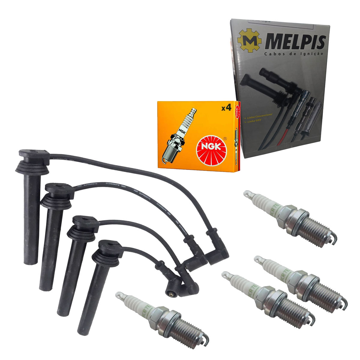 Jogo Cabo + Velas Fiat Bravo 1.8 16V Etorq Flex 2011 2012