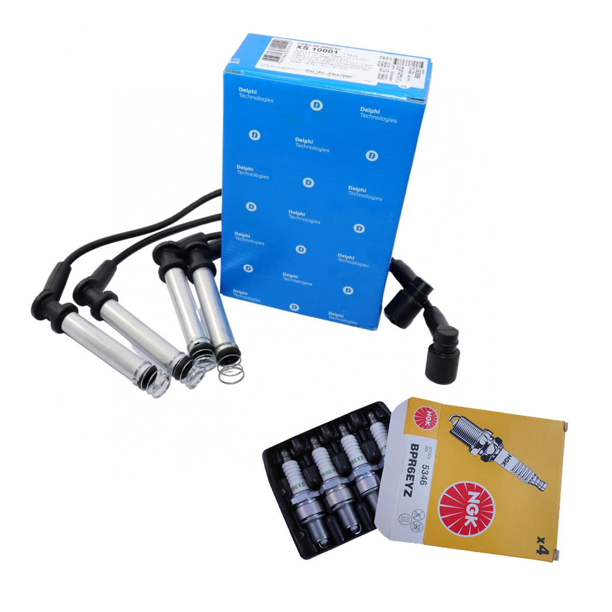 Jogo Cabo + Velas Fiat Doblo 1.8 8V Gasolina 2004 2005 2006