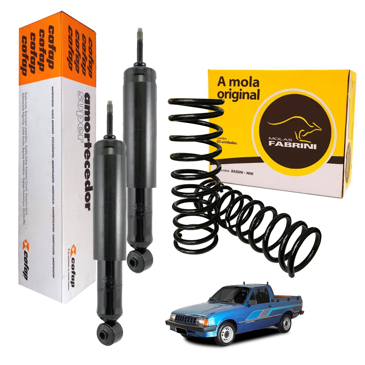 Par Amortecedores Dianteiros + Molas Chevy 500 1986 até 1995