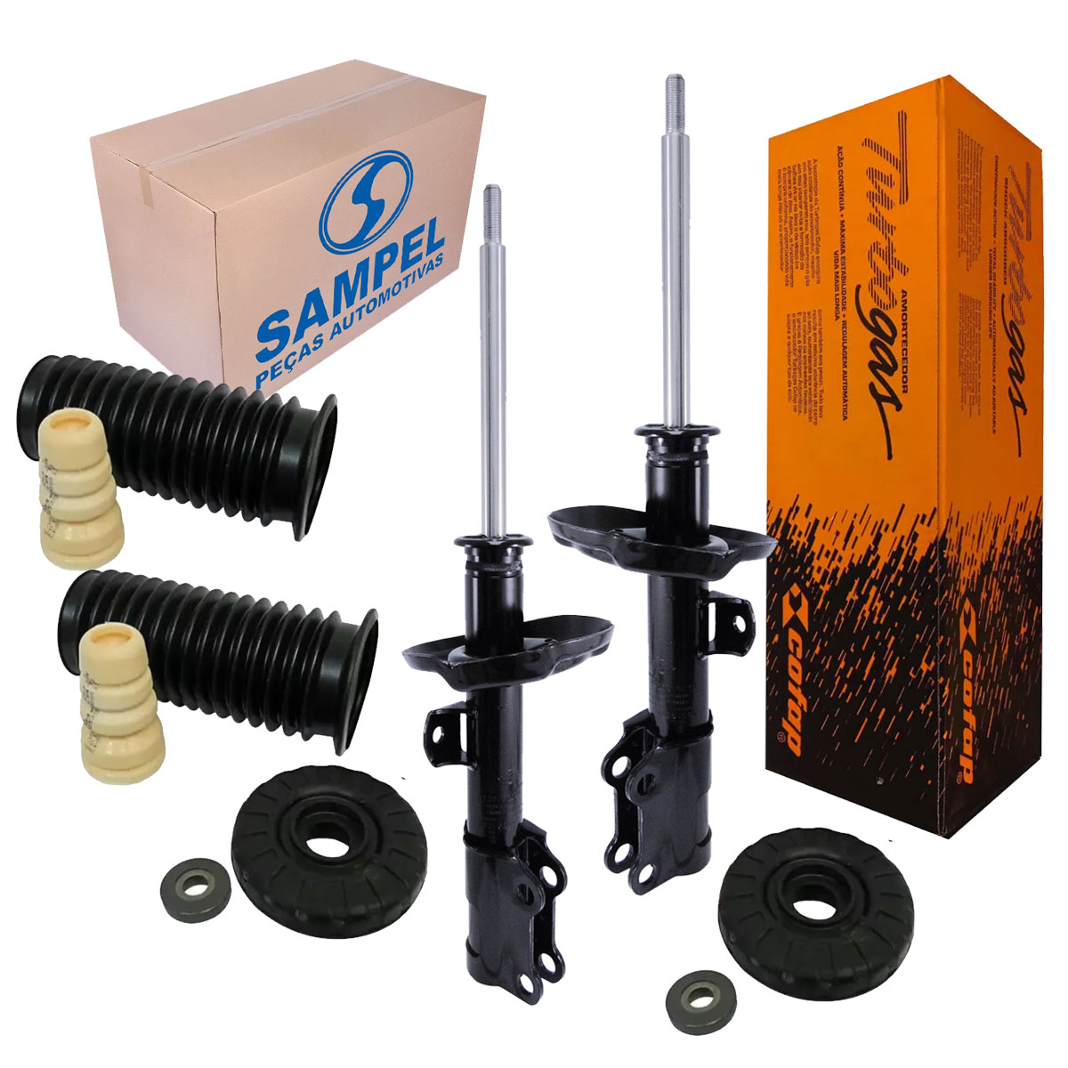 Par Amortecedores Dianteiros + Kits Cobalt 2015 2016 2017