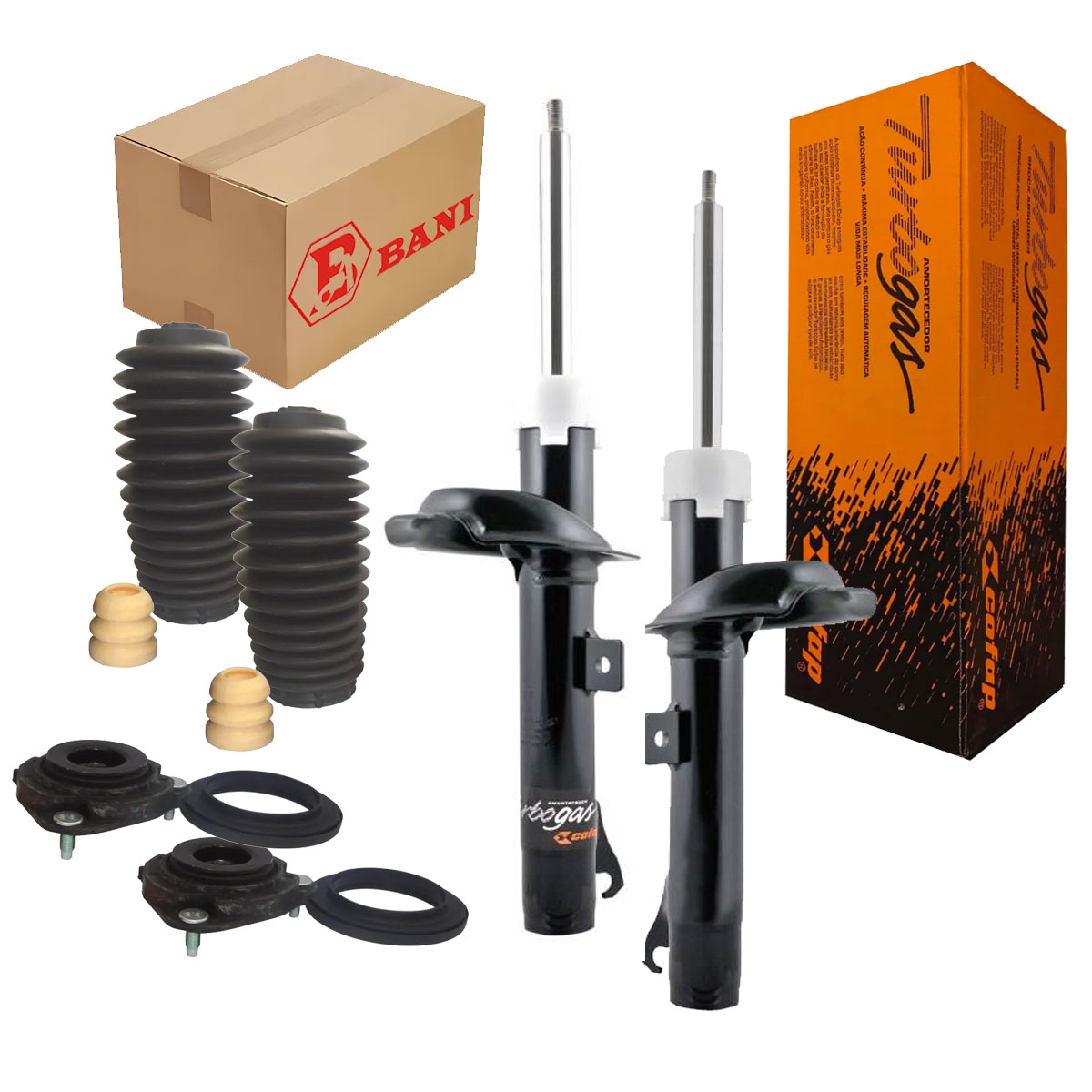 Par Amortecedores Dianteiros + Kit Focus 2001 2002 2003 2004