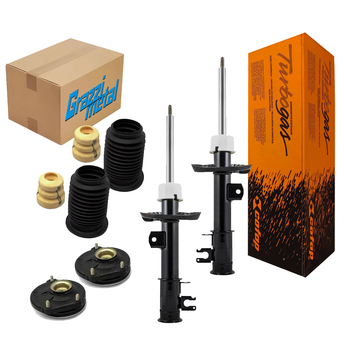 Par Amortecedores Dianteiros + Kits Punto 1.8 HLX 2009 2010