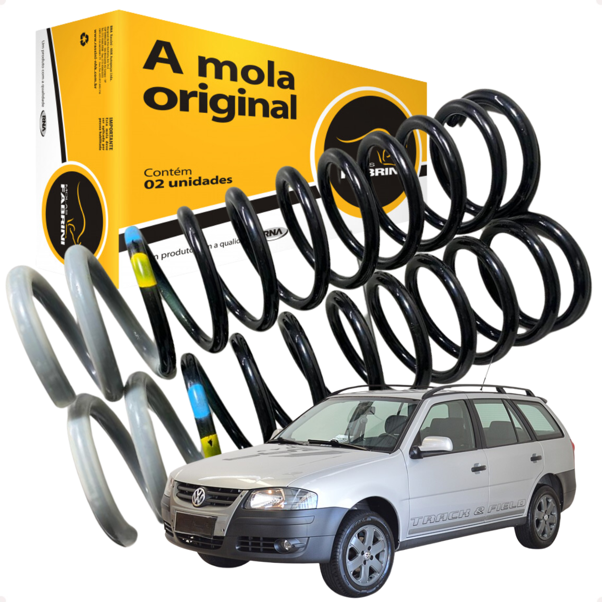 Par Molas Traseiras Reforçadas 80Kg Parati Bola Voyage G5 G6 - Imagem 2